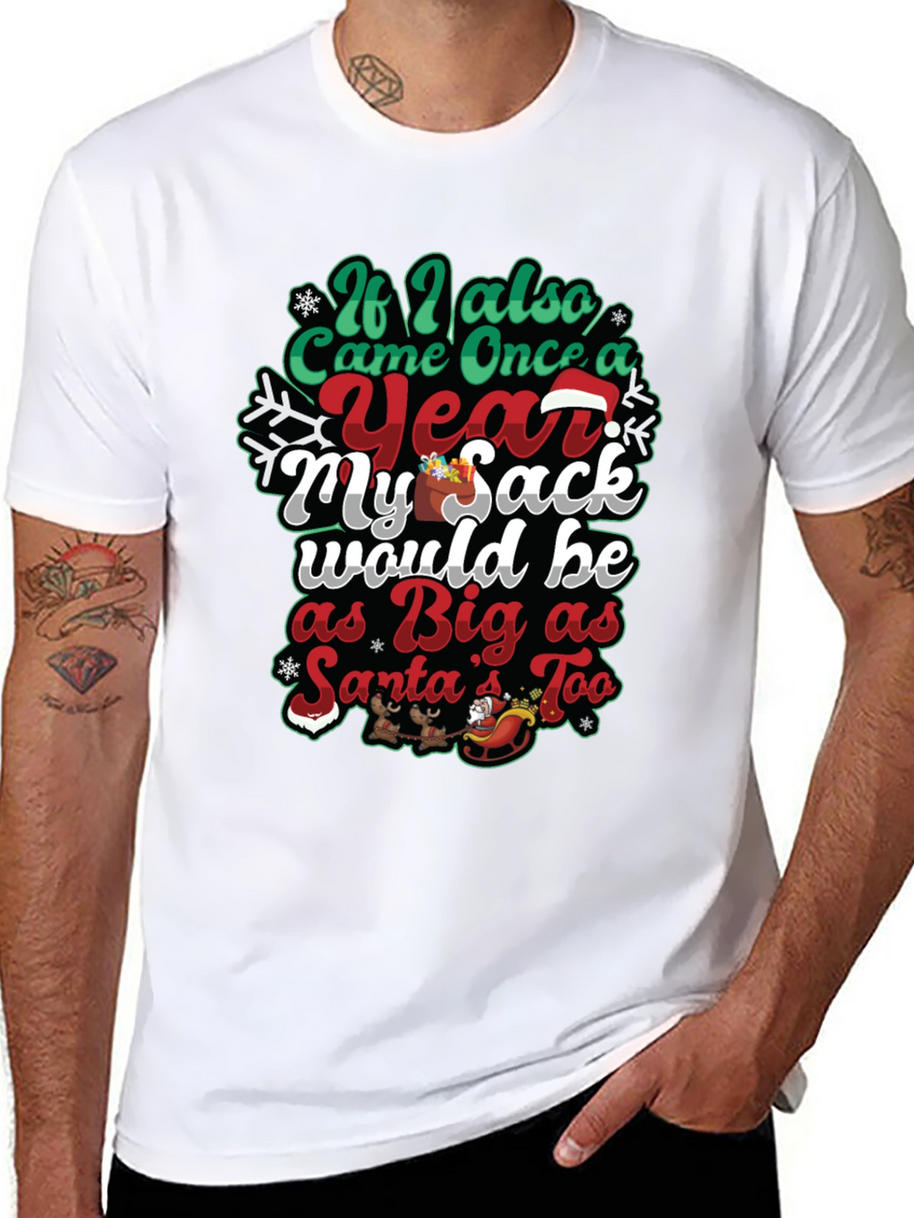 Humorous Christmas Santa Sack Graphic Tee