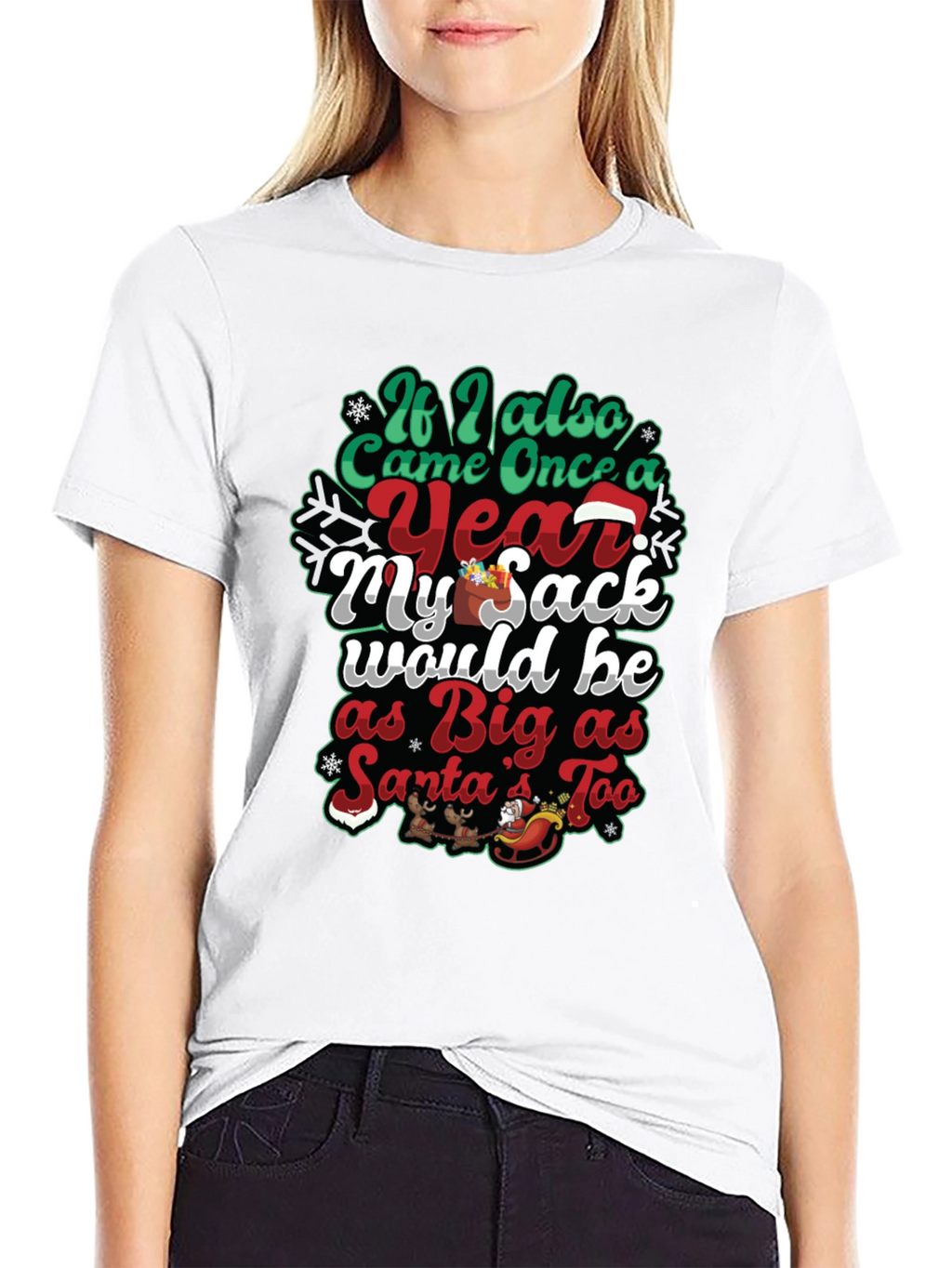 Humorous Christmas Santa Sack Graphic Tee