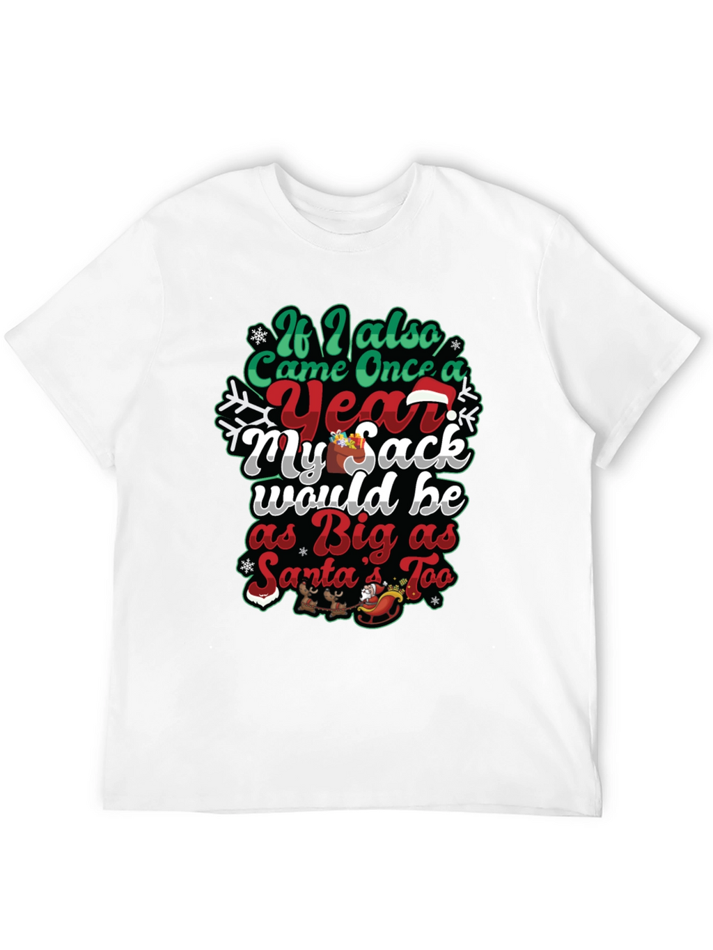 Humorous Christmas Santa Sack Graphic Tee
