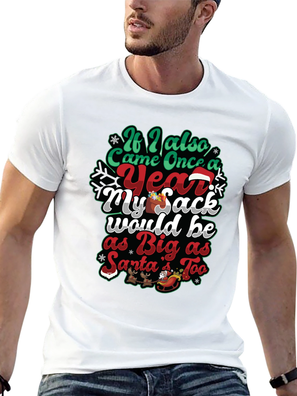 Humorous Christmas Santa Sack Graphic Tee