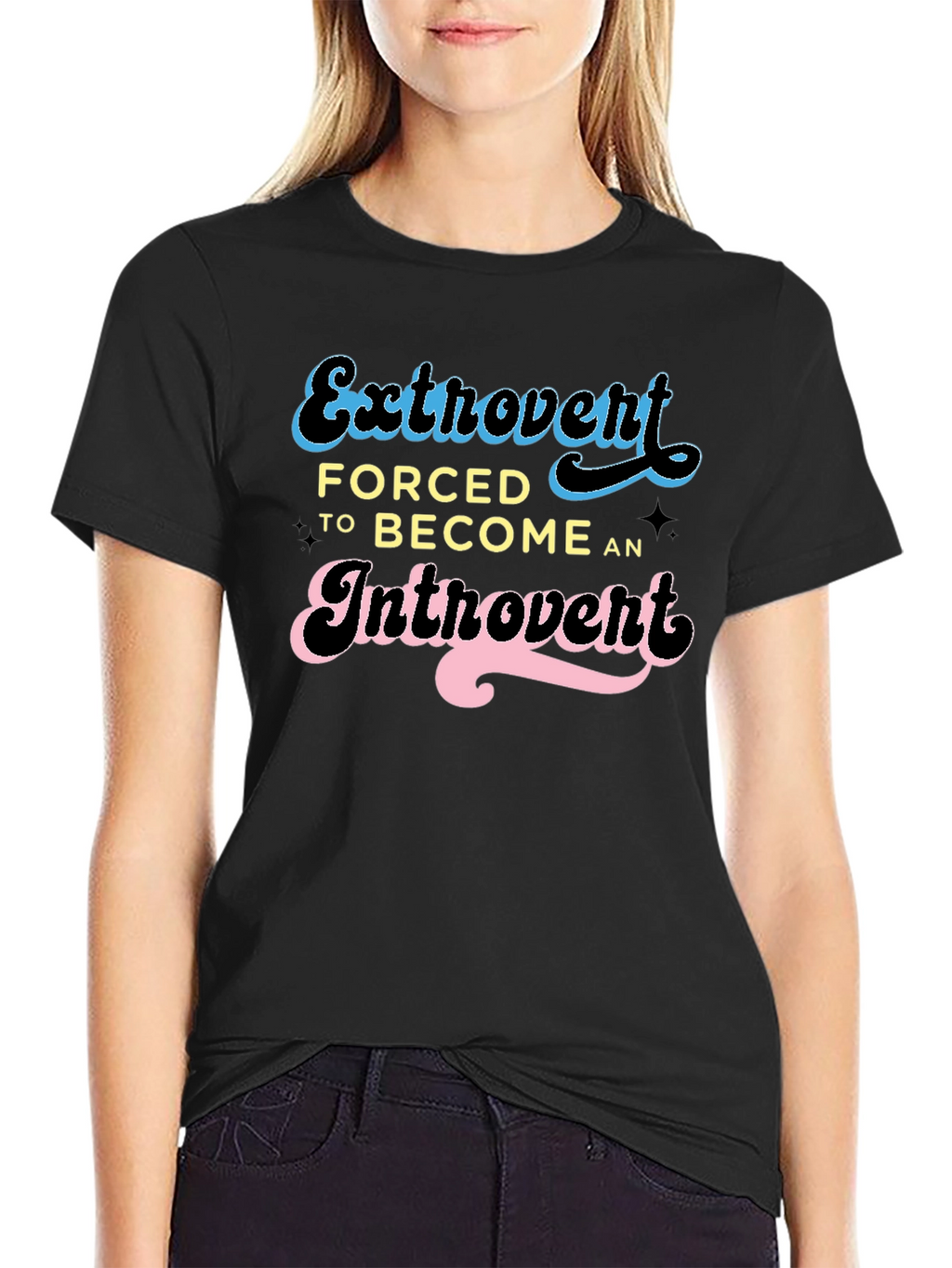 Introvert Humor Tee - Black Graphic T-Shirt
