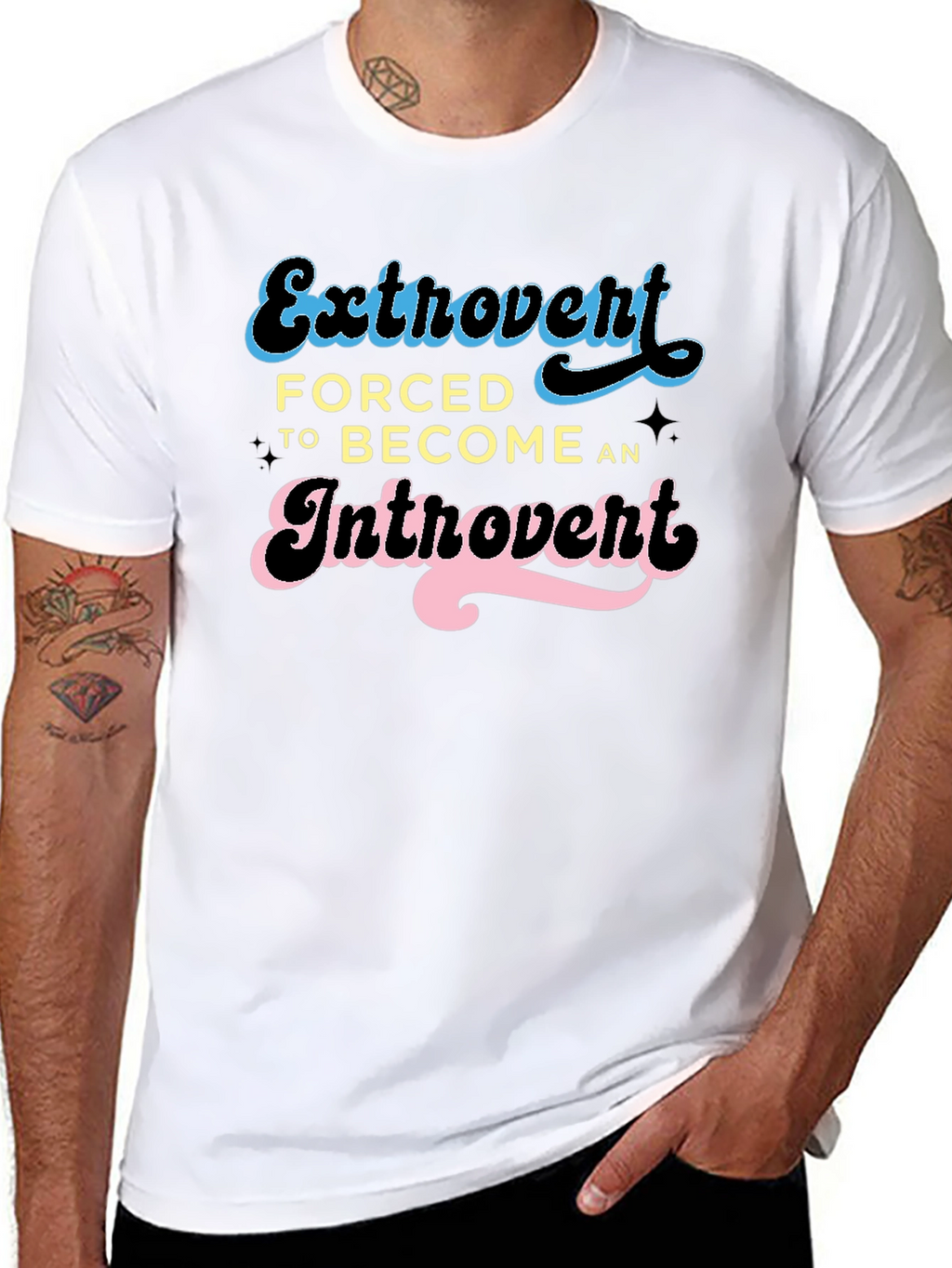 Introvert Humor Tee - Black Graphic T-Shirt