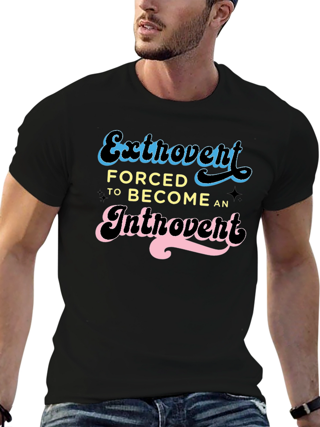 Introvert Humor Tee - Black Graphic T-Shirt