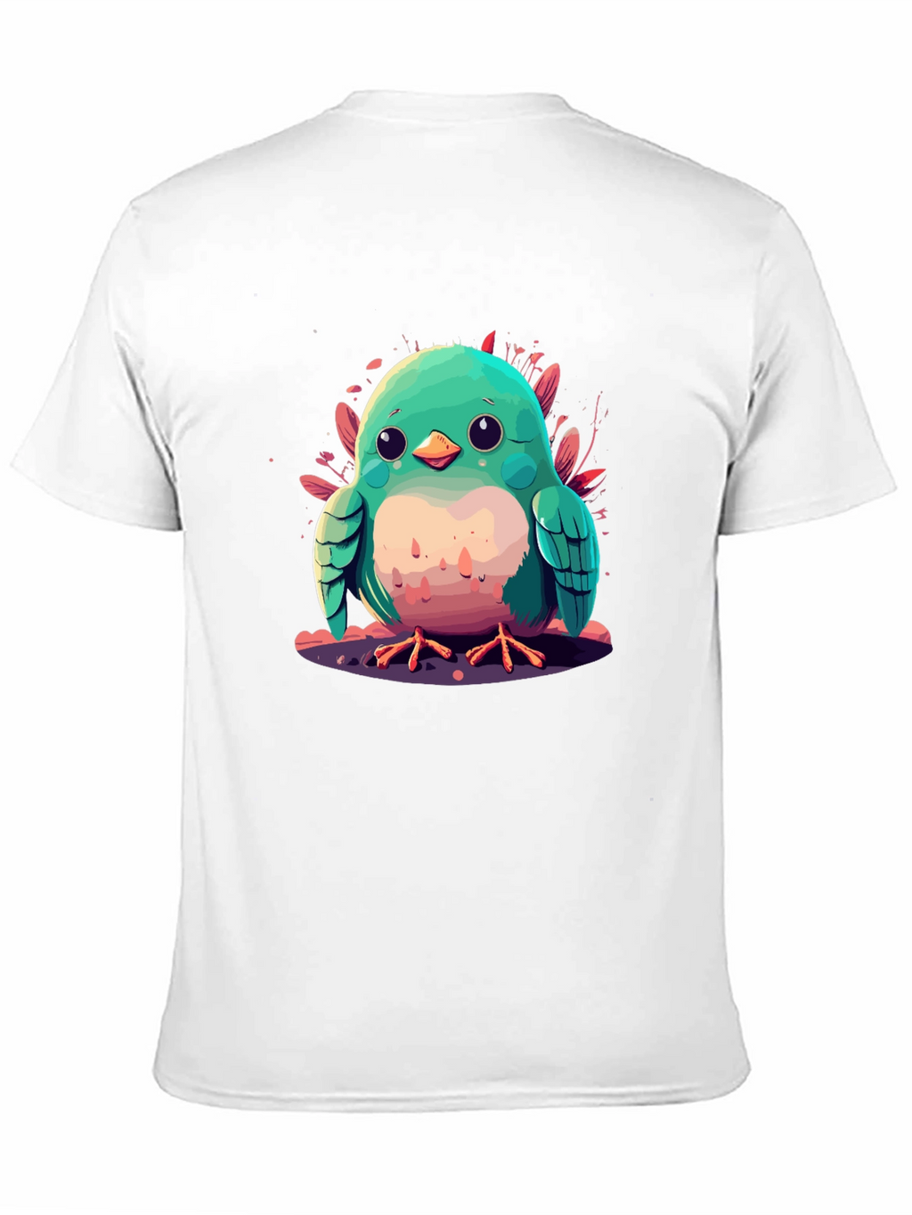Cute Bird Graphic Black T-Shirt