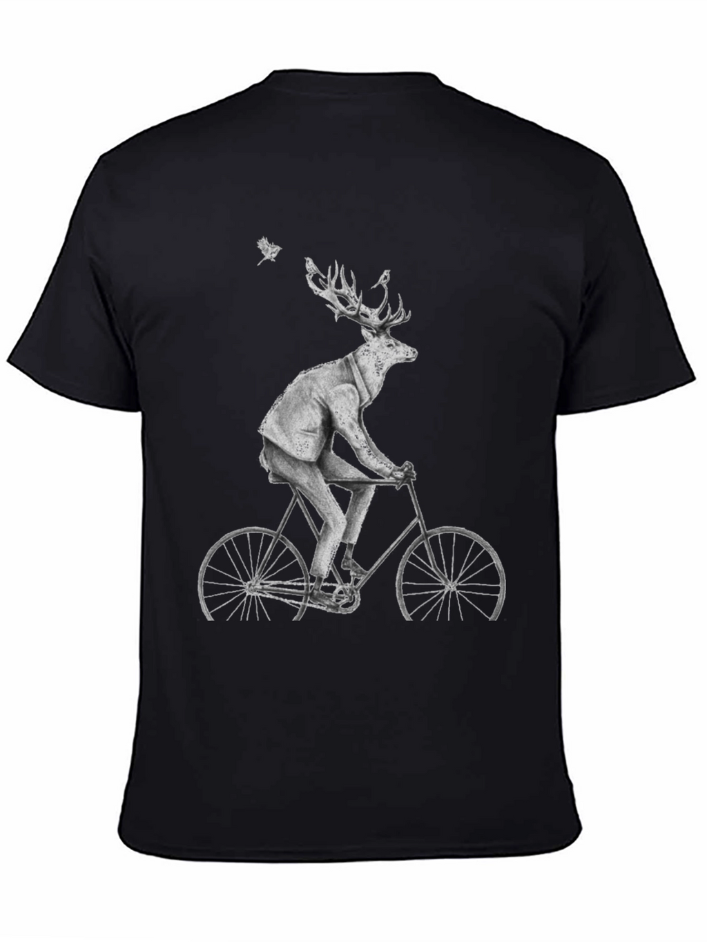 Deer on Bike Graphic Tee - Quirky Animal Print