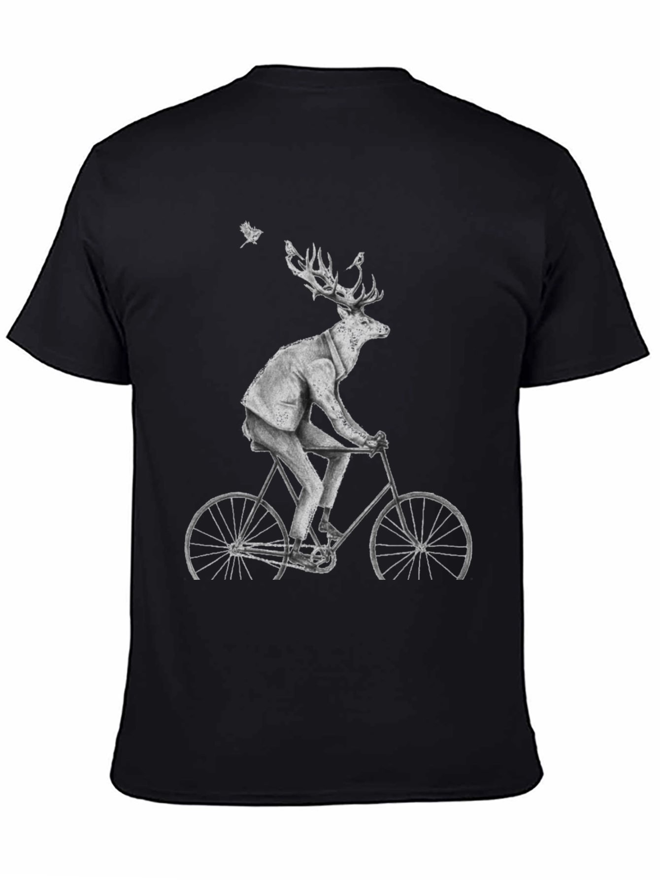 Deer on Bike Graphic Tee - Quirky Animal Print