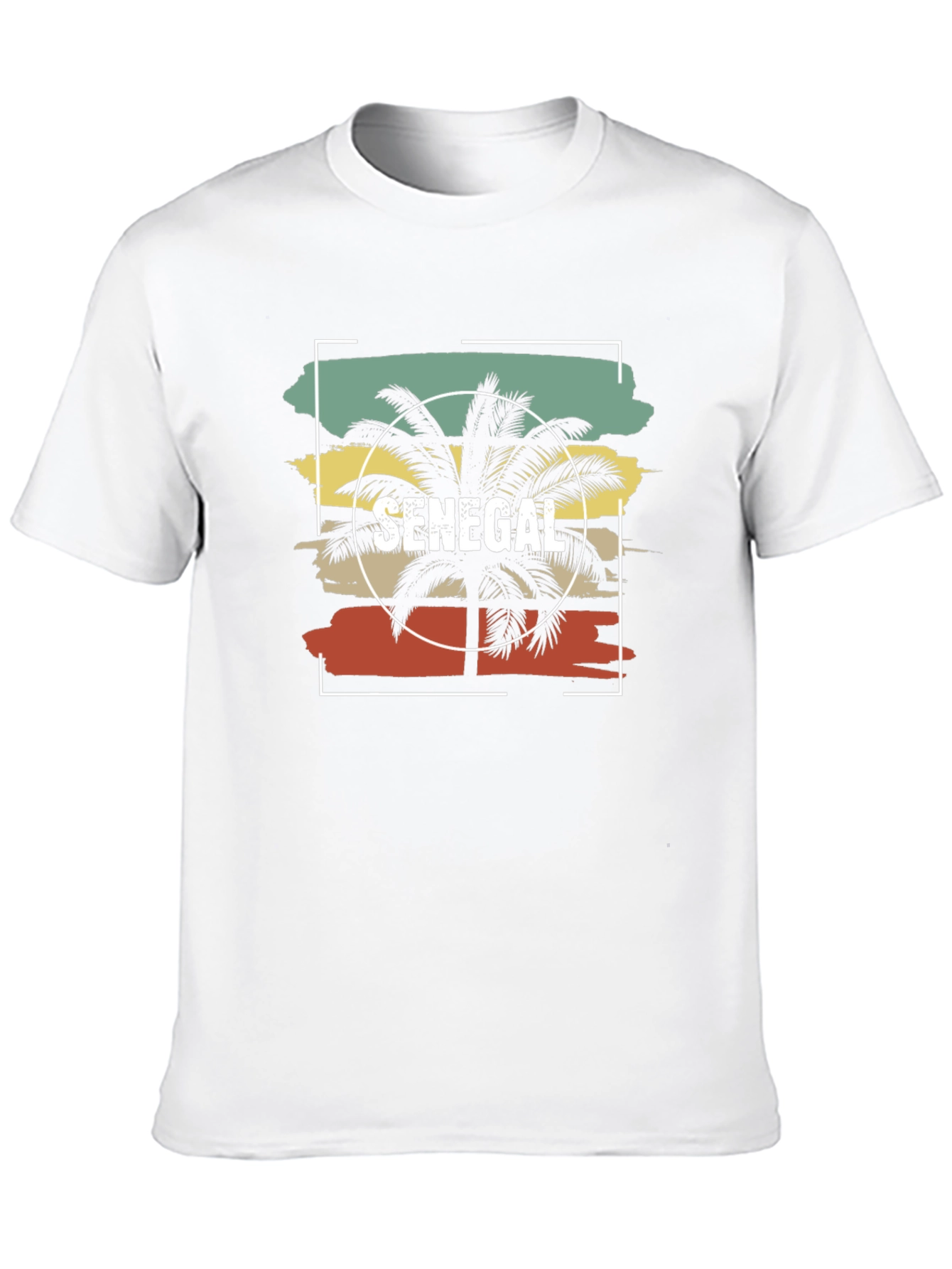 Senegal Palm Tree T-Shirt - Retro Sunset Design