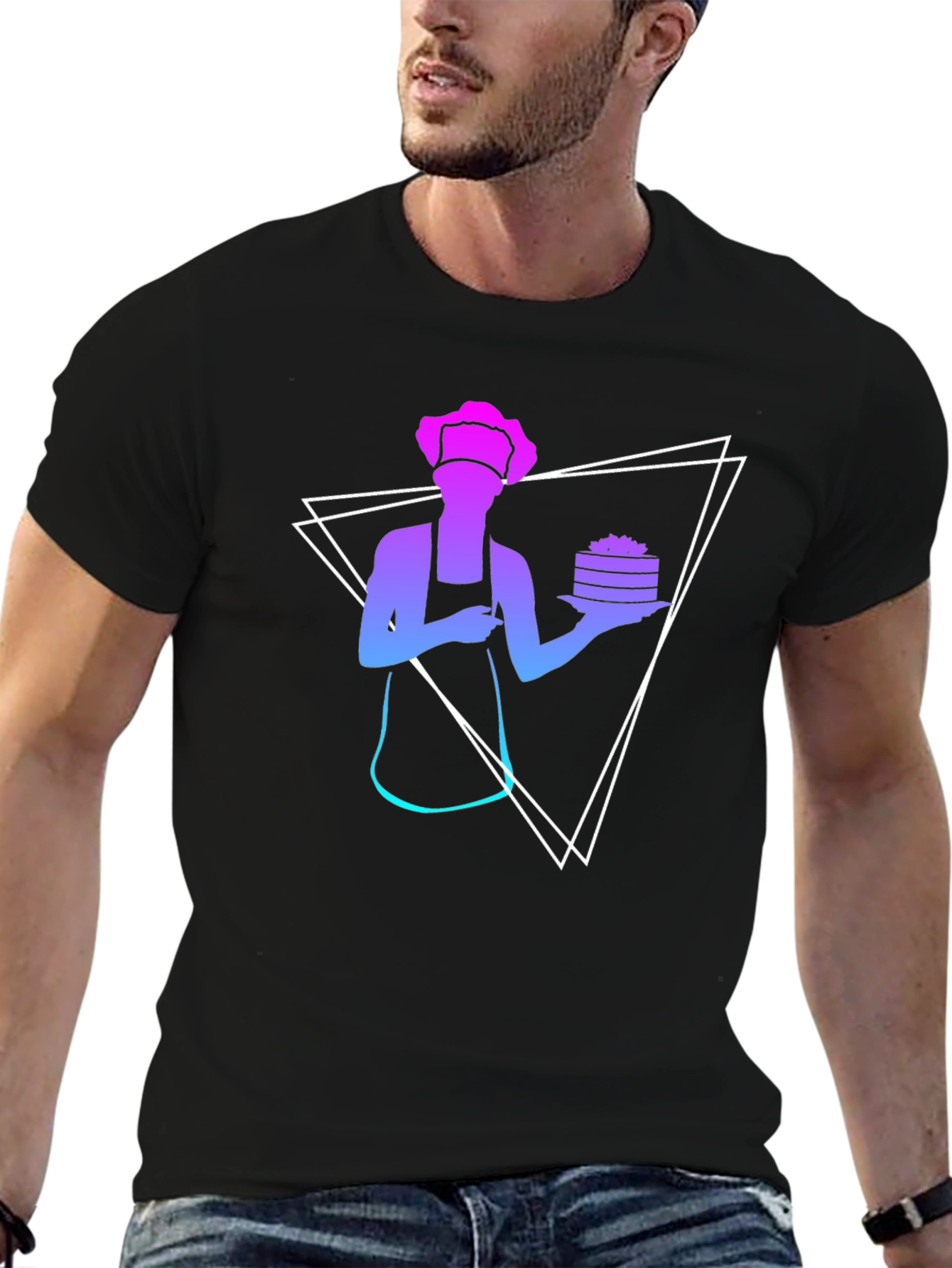 Chef Silhouette Graphic Tee - Trendy Cook T-Shirt