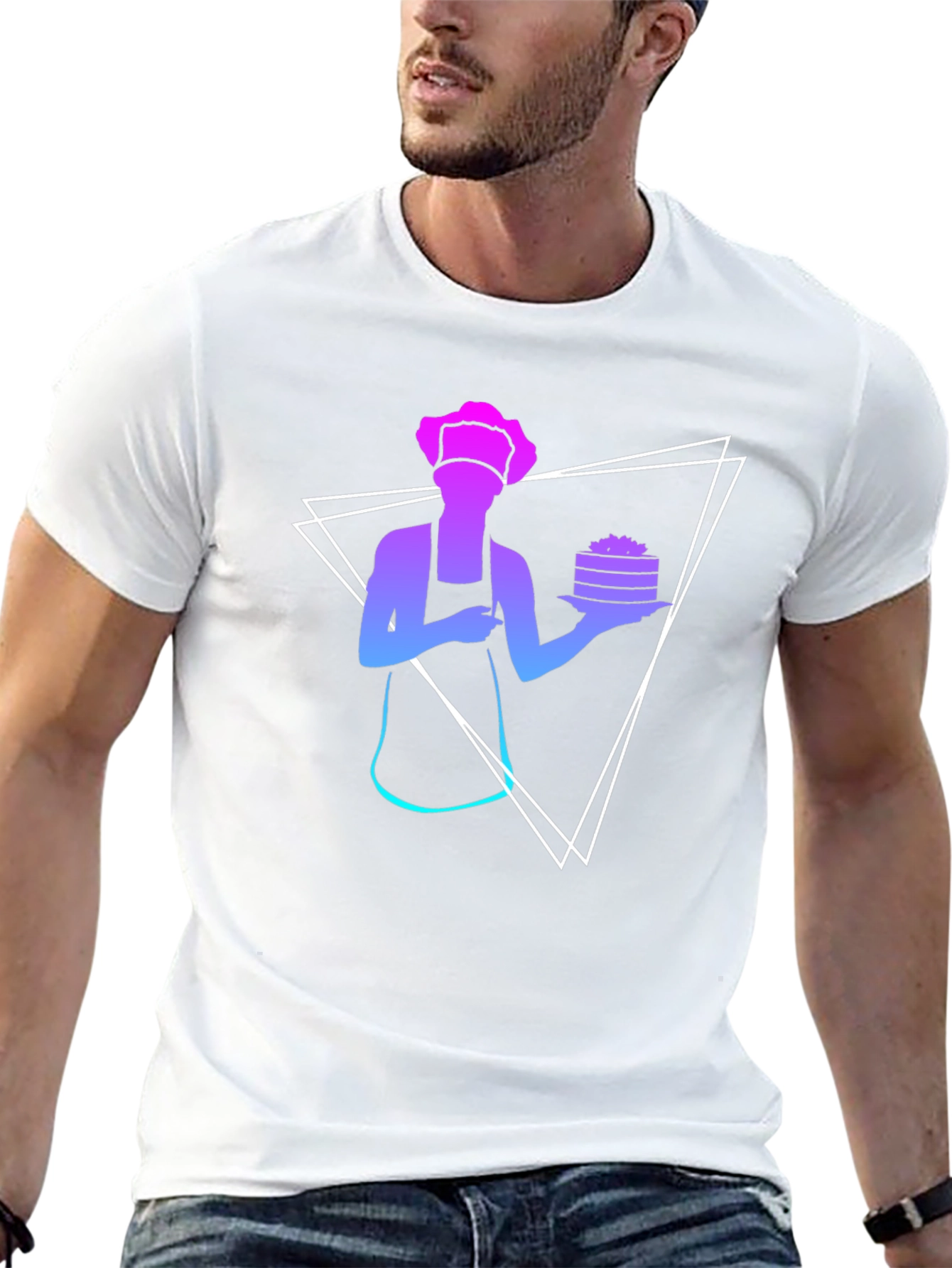 Chef Silhouette Graphic Tee - Trendy Cook T-Shirt