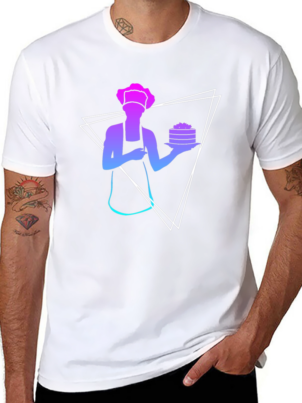 Chef Silhouette Graphic Tee - Trendy Cook T-Shirt