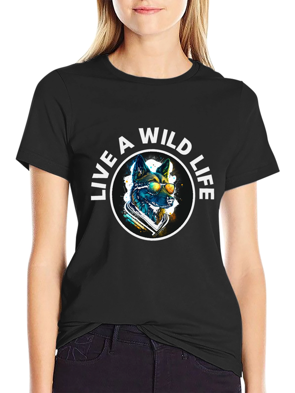 Live A Wild Life T-Shirt - Cool Dog Design