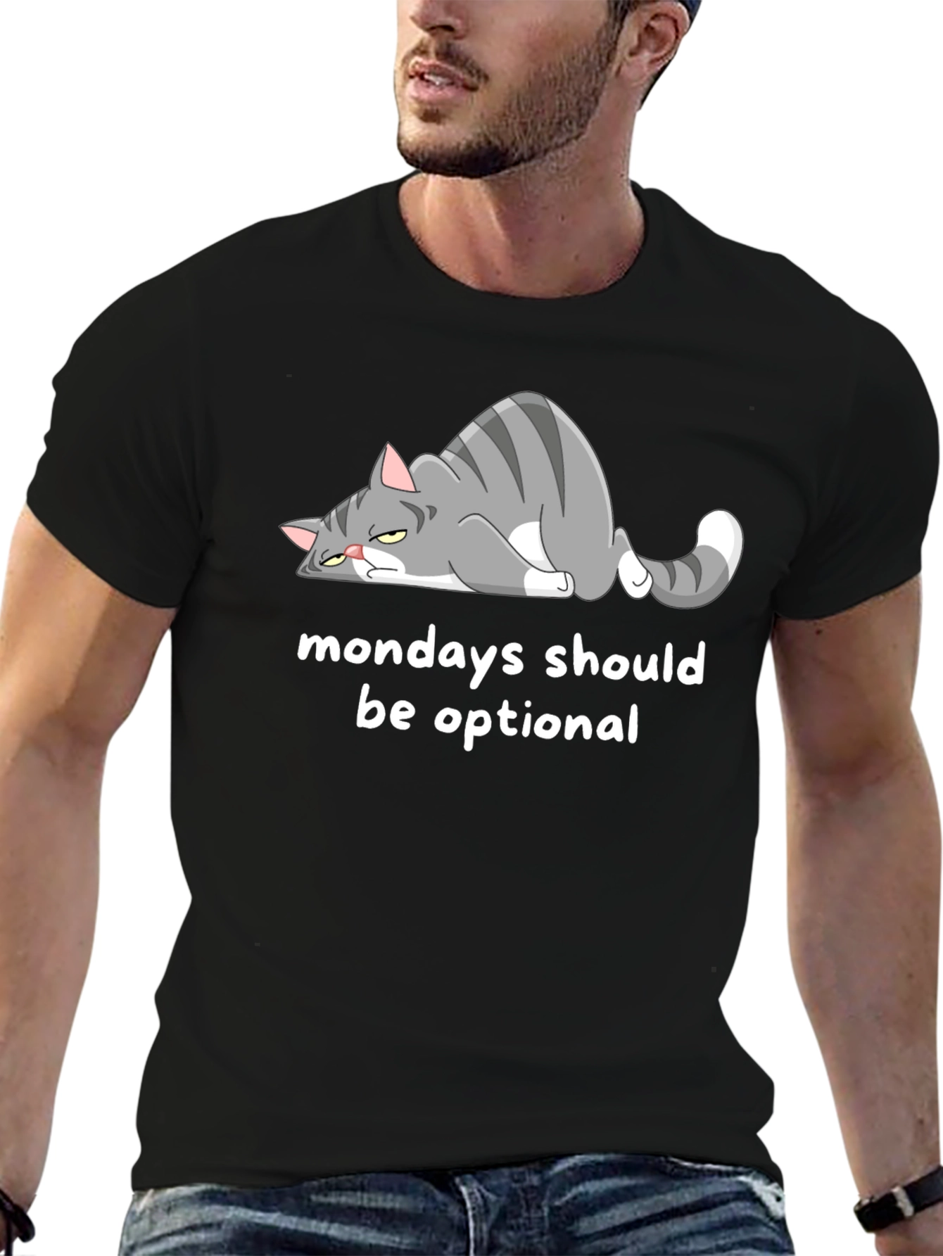Monday Cat T-Shirt - Mondays Should Be Optional