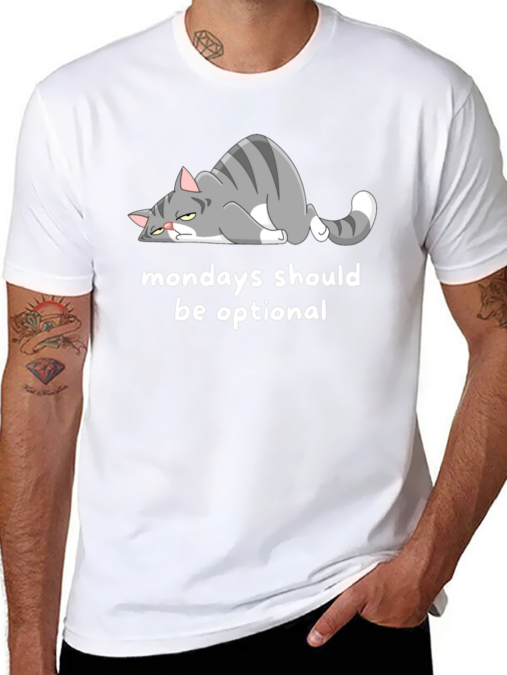 Monday Cat T-Shirt - Mondays Should Be Optional