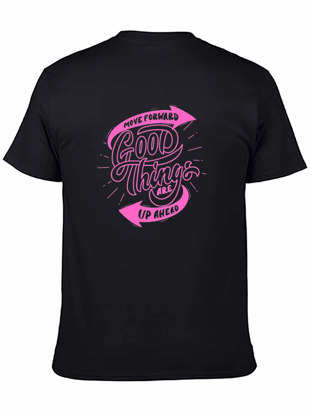 Black T-Shirt with Pink Inspirational Graphic