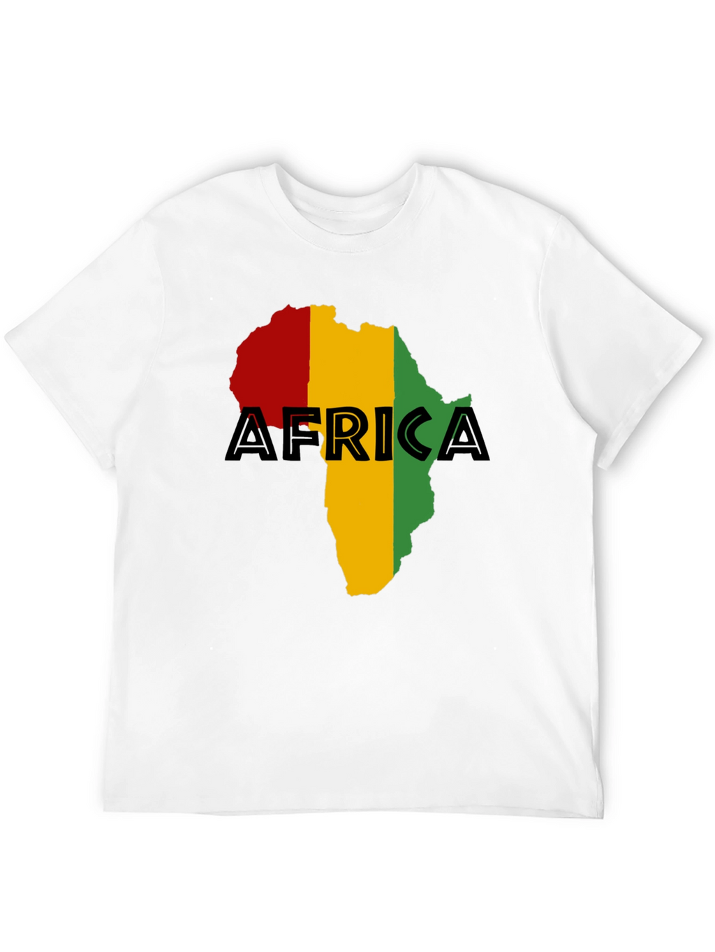 Africa Map Black T-Shirt - Red Yellow Green Rasta