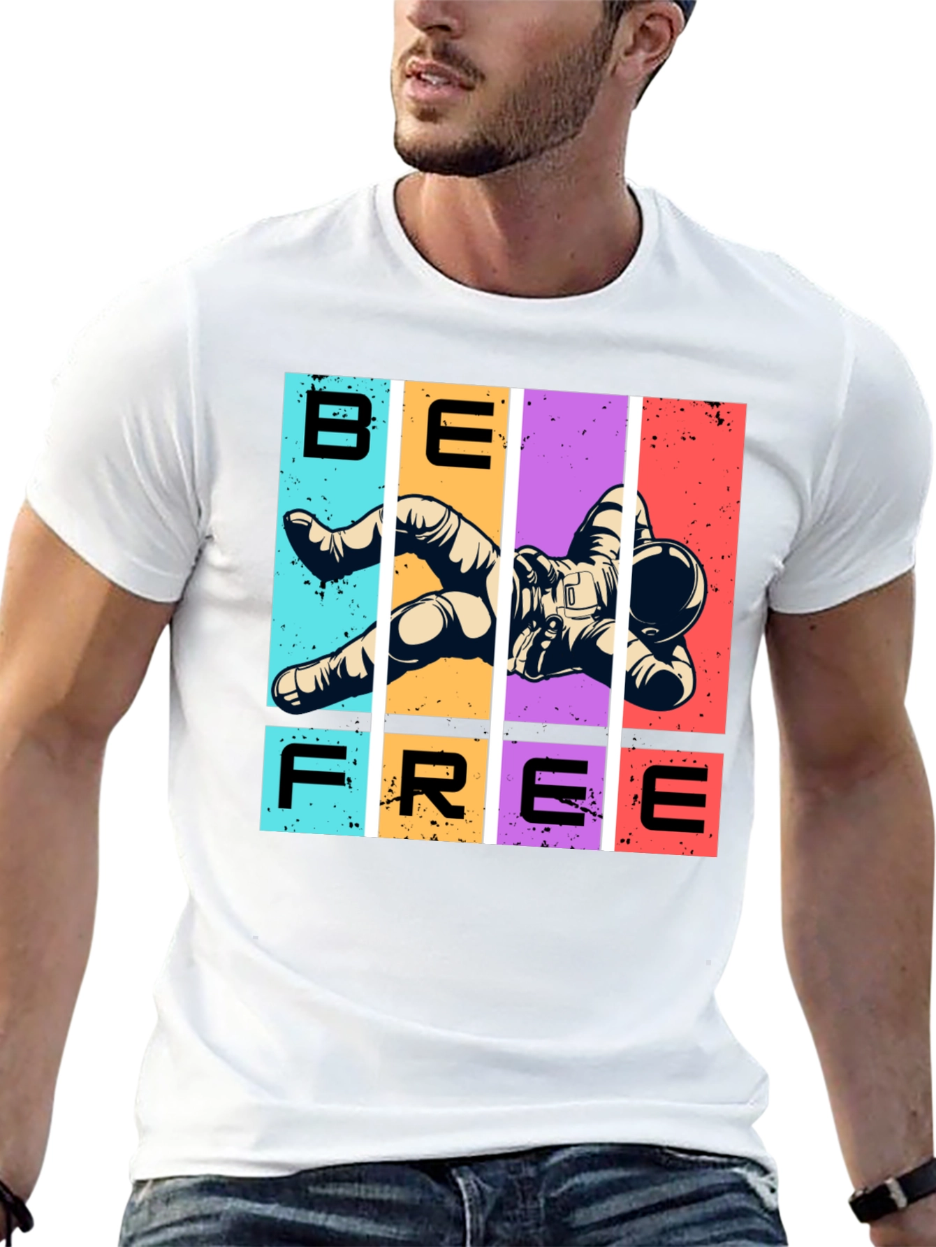Be Free Astronaut Graphic T-Shirt