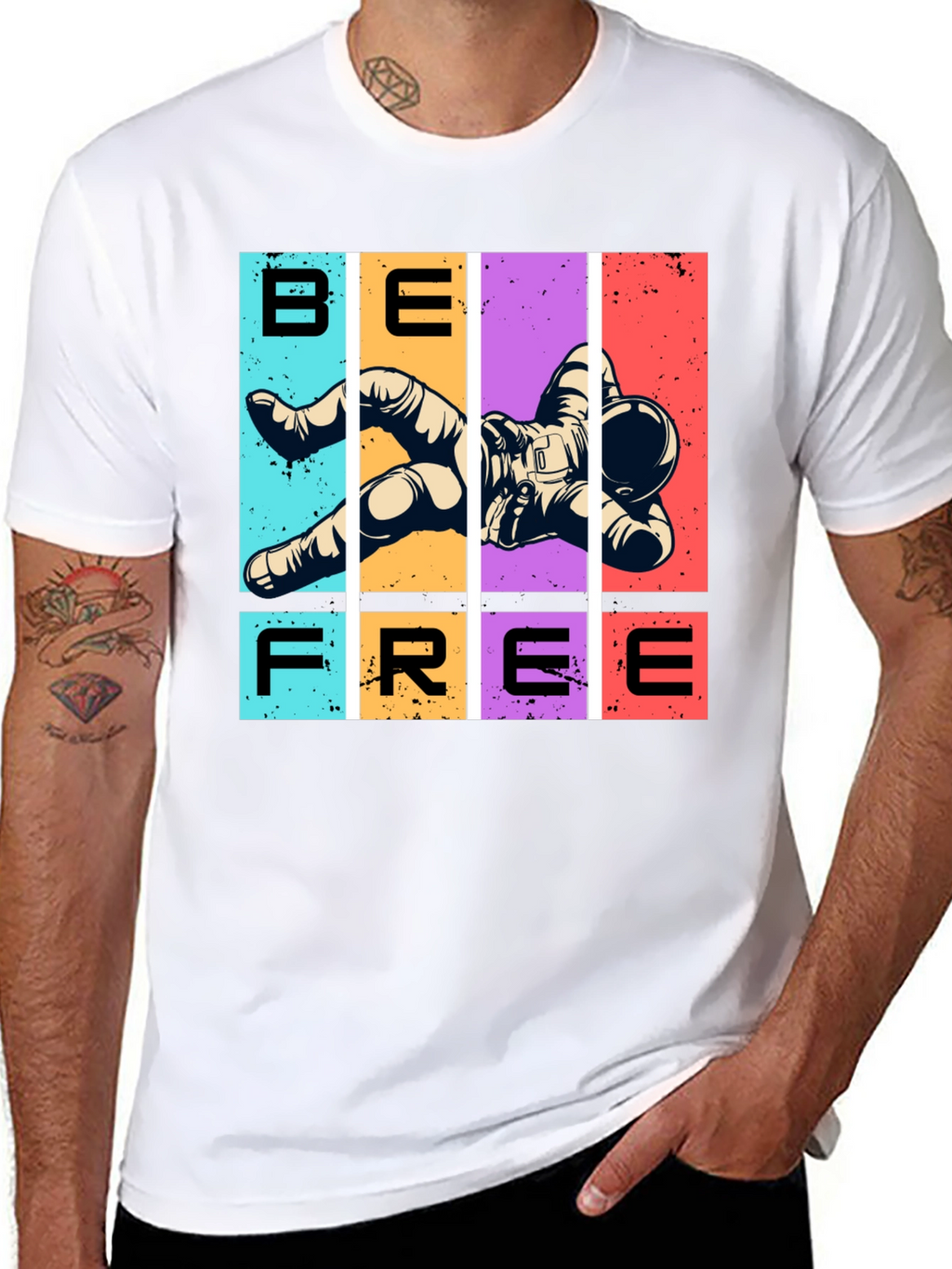 Be Free Astronaut Graphic T-Shirt