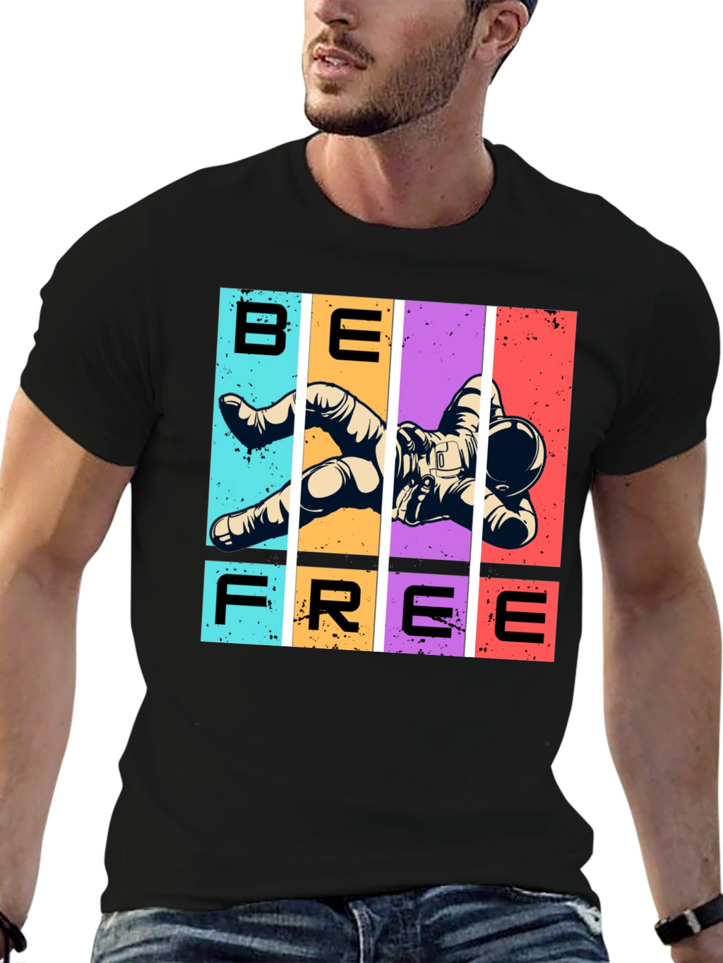 Be Free Astronaut Graphic T-Shirt