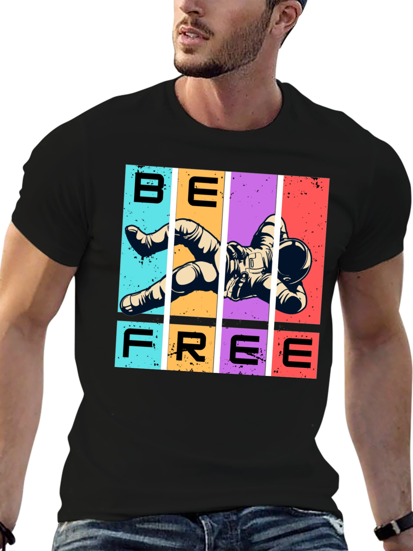 Be Free Astronaut Graphic T-Shirt