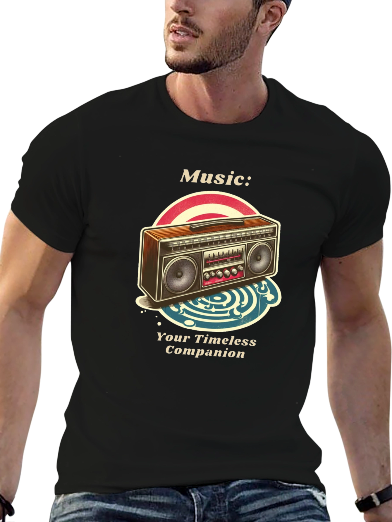 Retro Boombox Music T-Shirt - Timeless Companion
