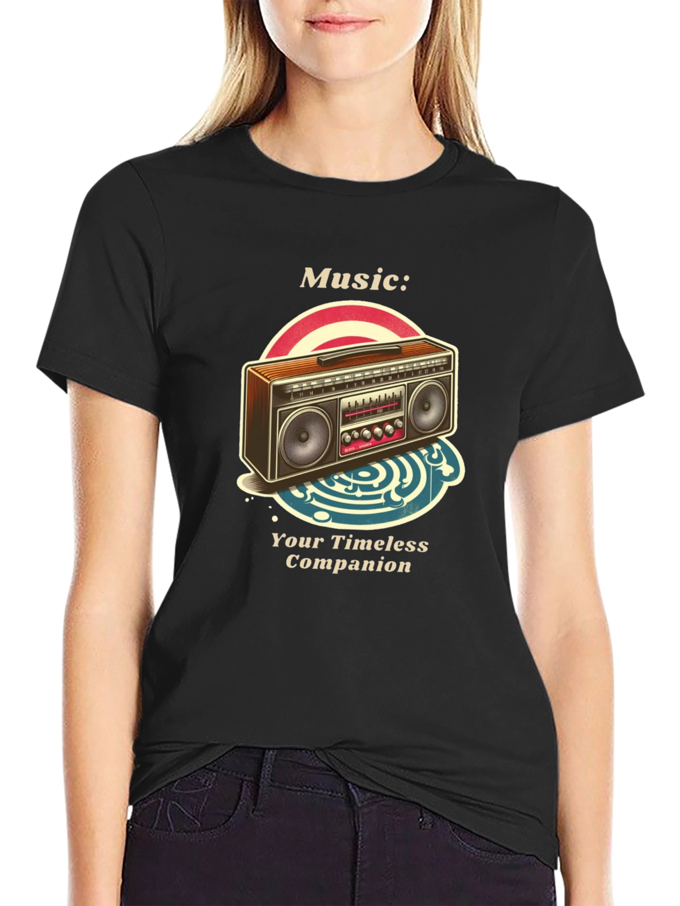 Retro Boombox Music T-Shirt - Timeless Companion