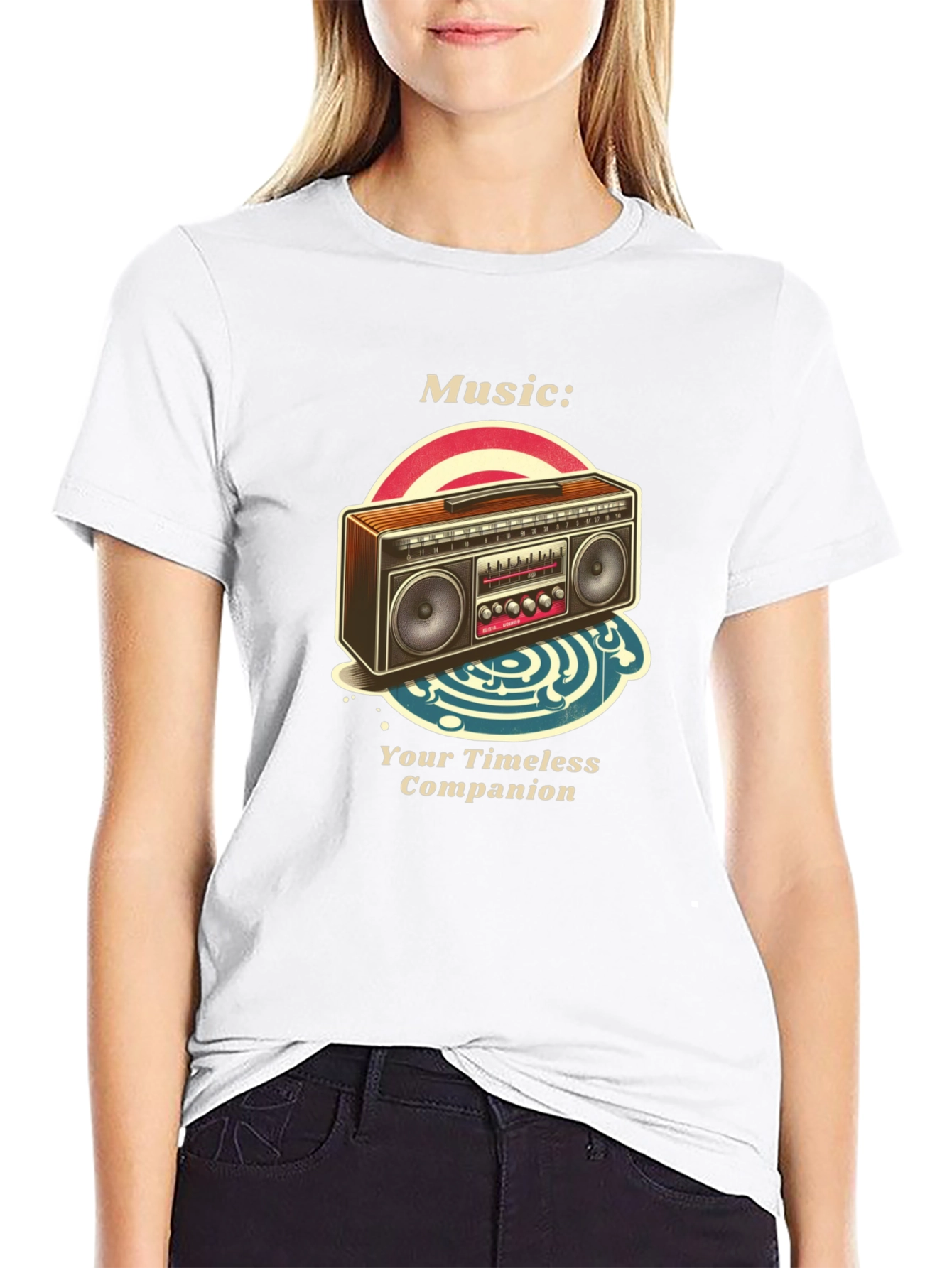 Retro Boombox Music T-Shirt - Timeless Companion