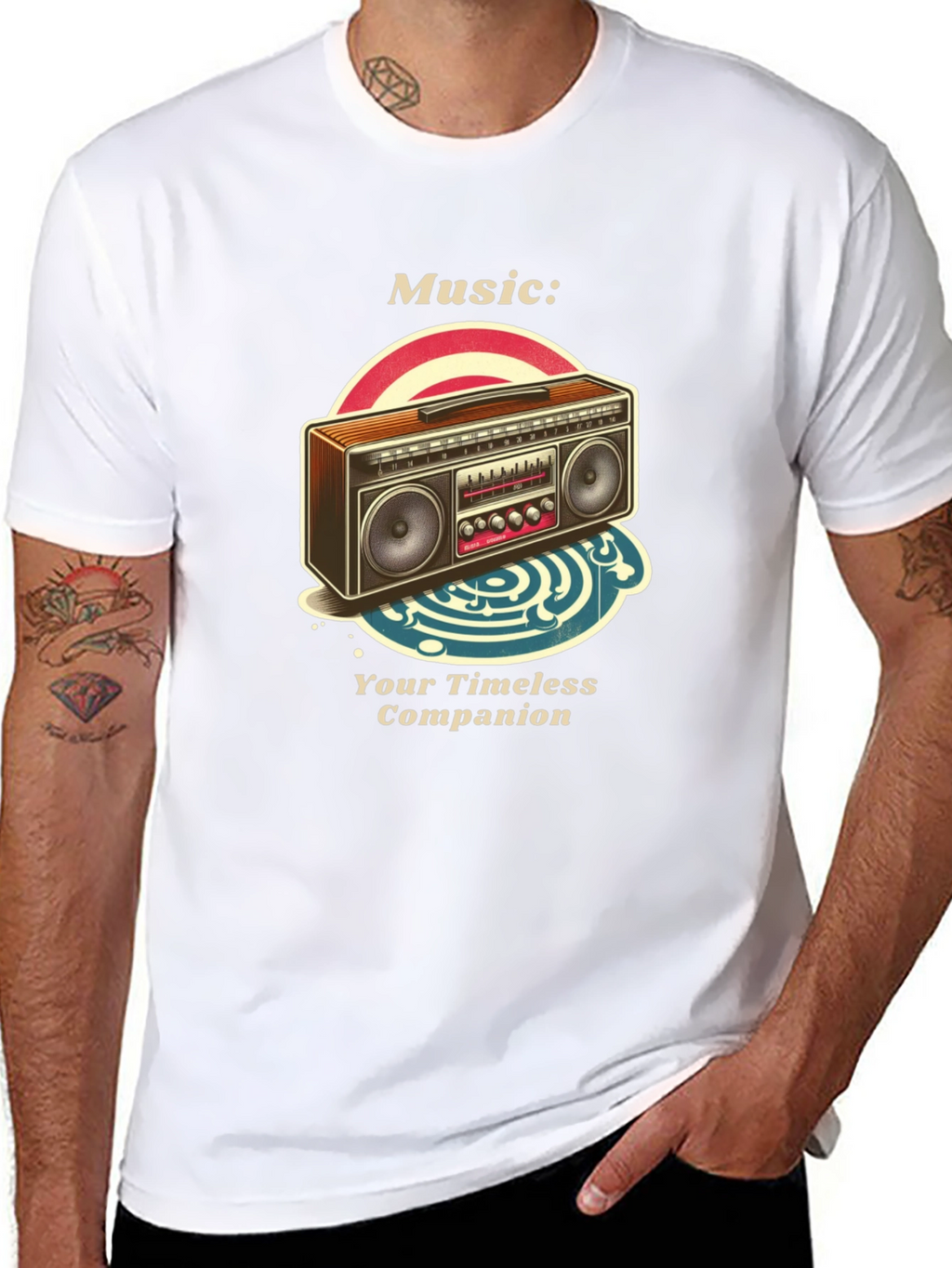 Retro Boombox Music T-Shirt - Timeless Companion