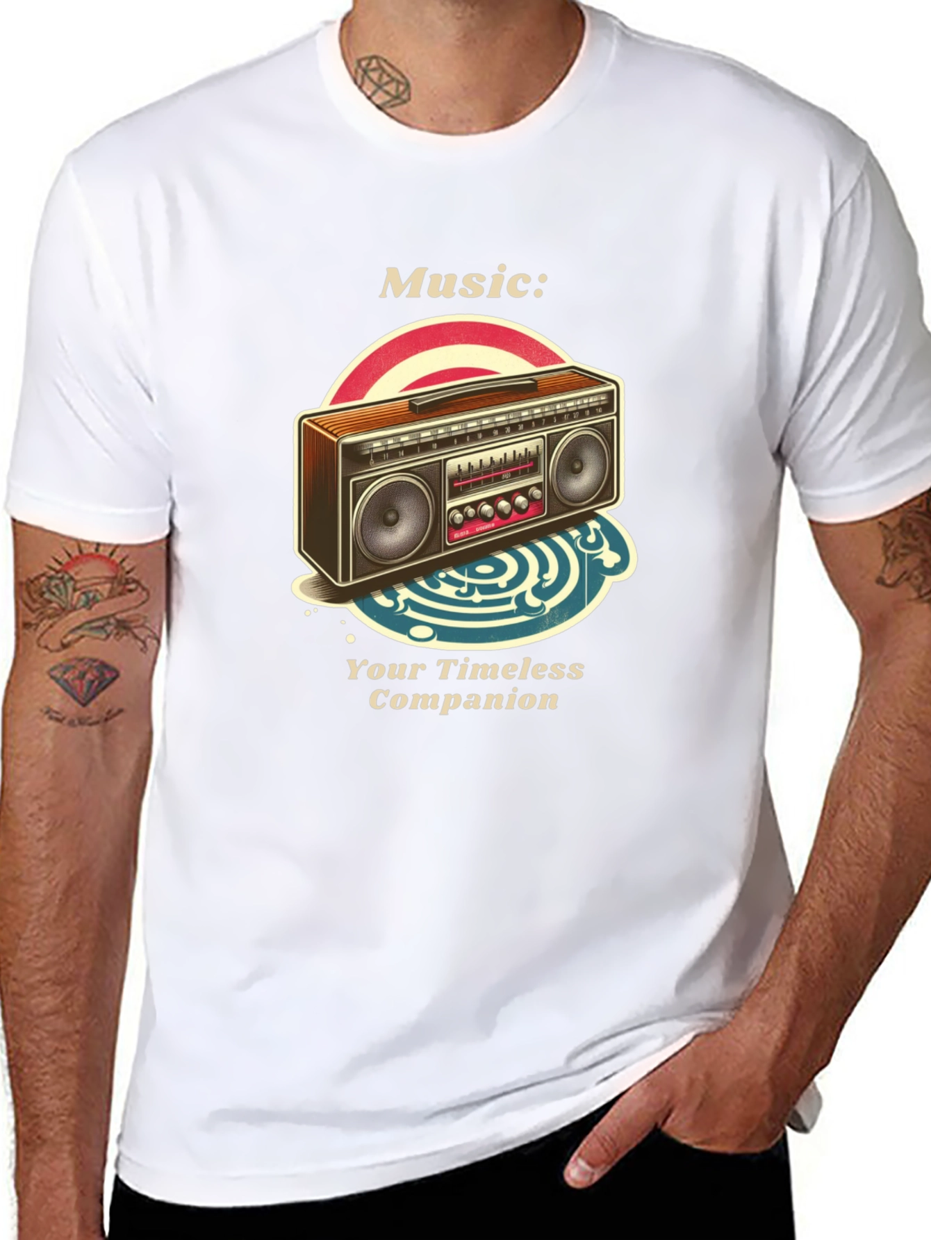 Retro Boombox Music T-Shirt - Timeless Companion
