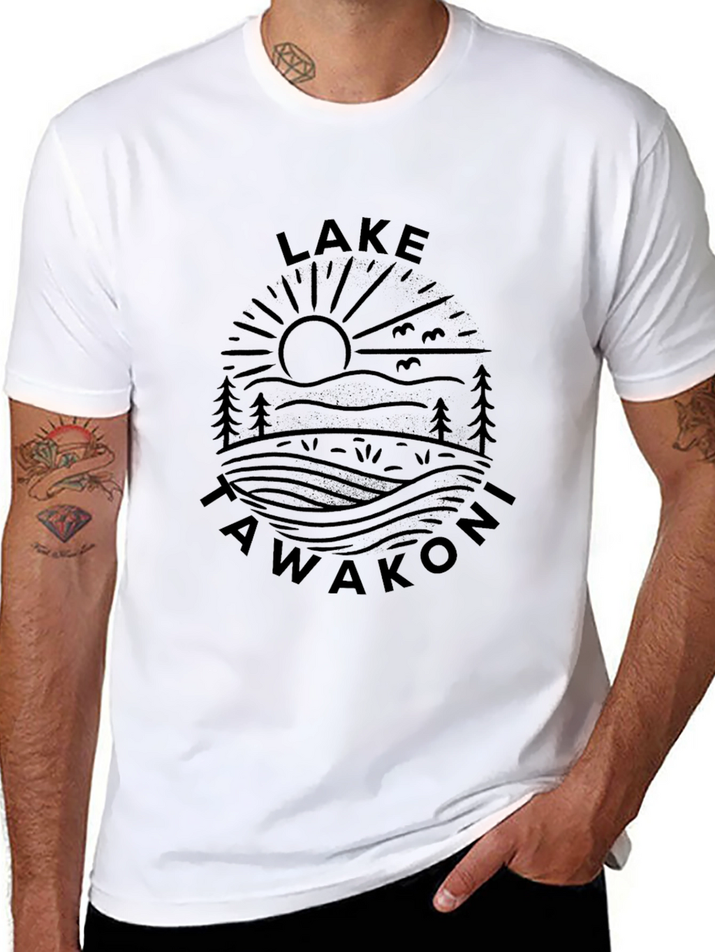 Lake Tawakoni Graphic Tee - Nature Inspired Black T-Shirt