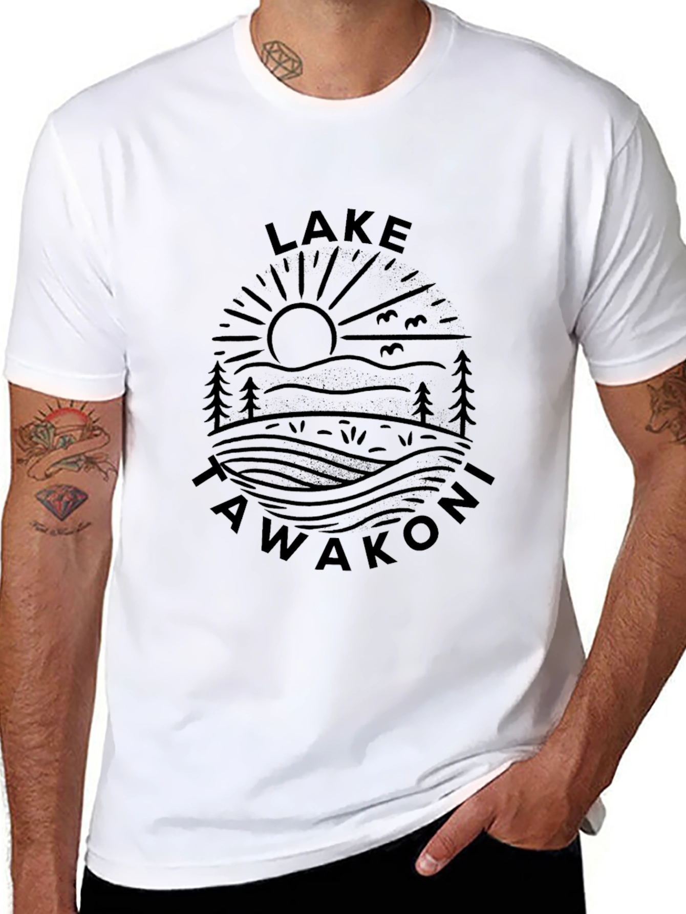 Lake Tawakoni Graphic Tee - Nature Inspired Black T-Shirt