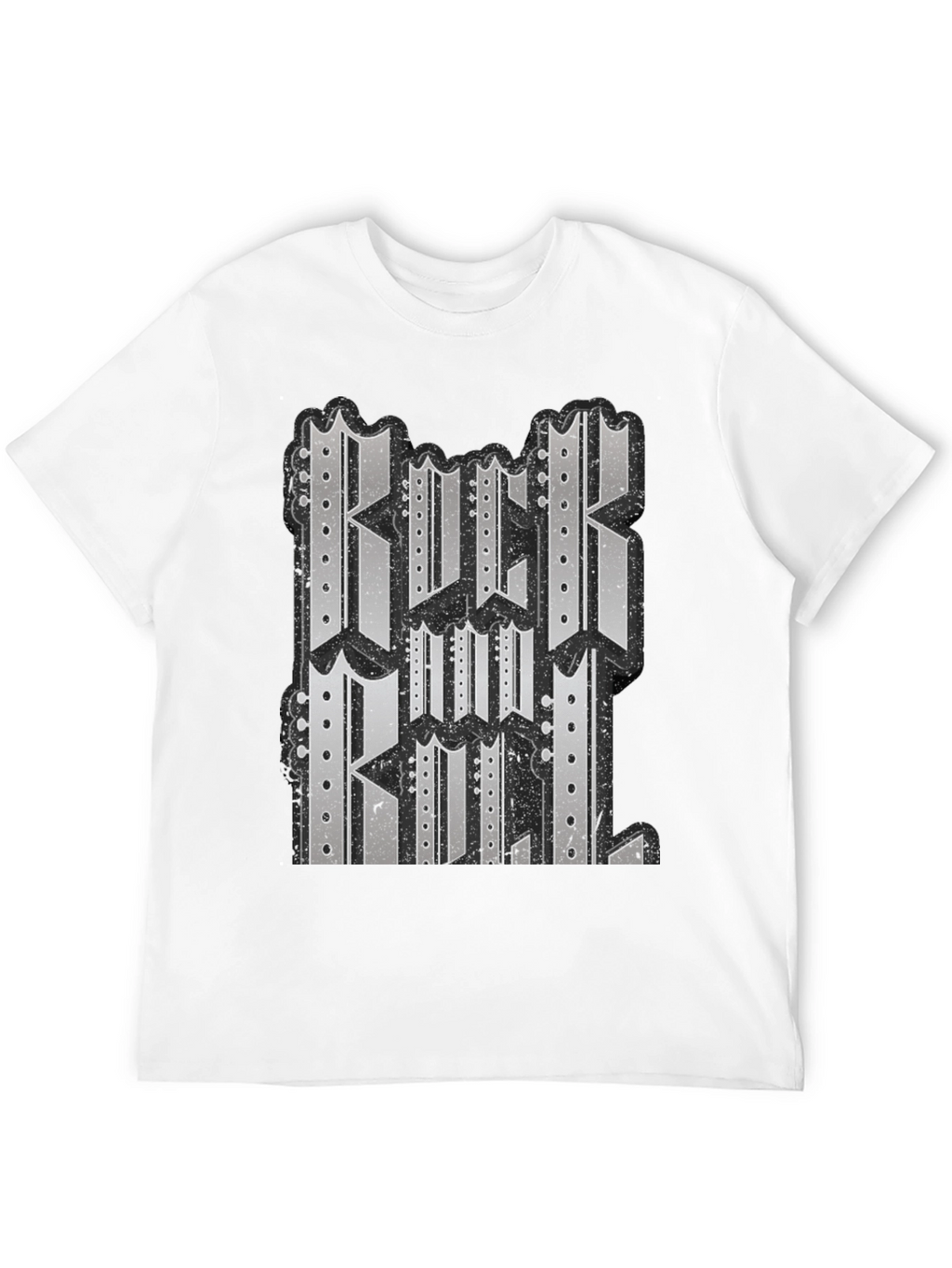 Black Graphic T-Shirt - Rock and Roll Design