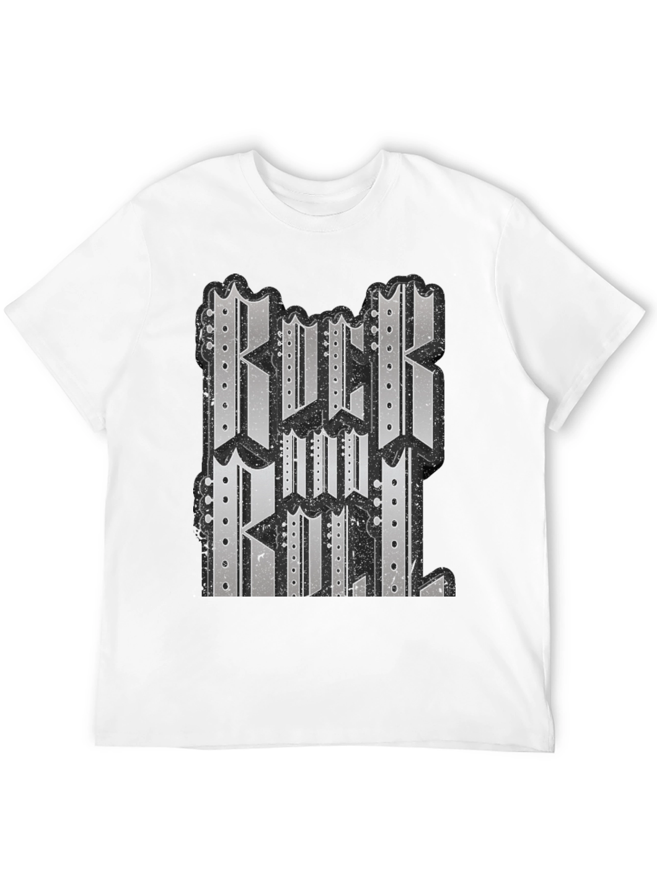 Black Graphic T-Shirt - Rock and Roll Design