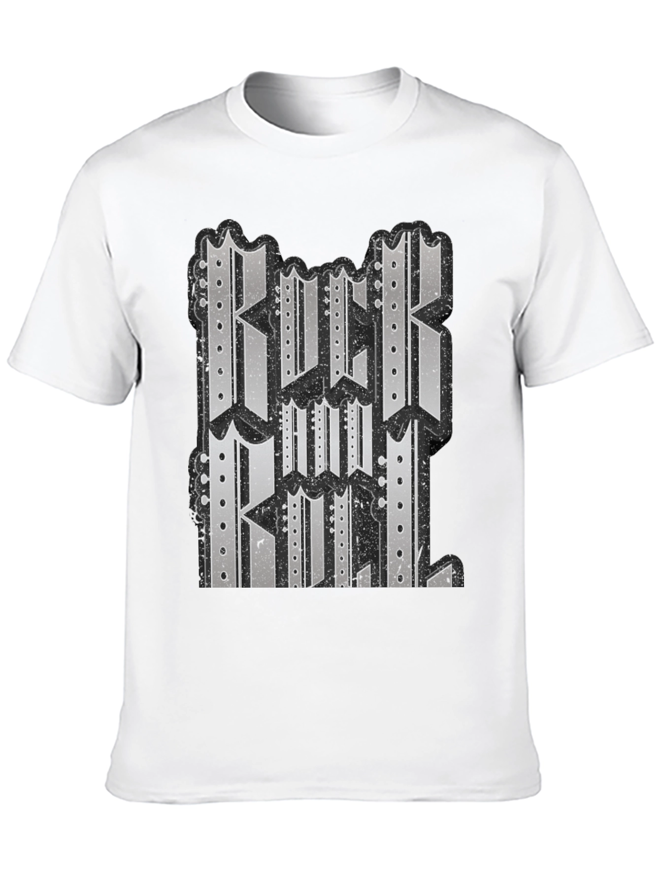 Black Graphic T-Shirt - Rock and Roll Design