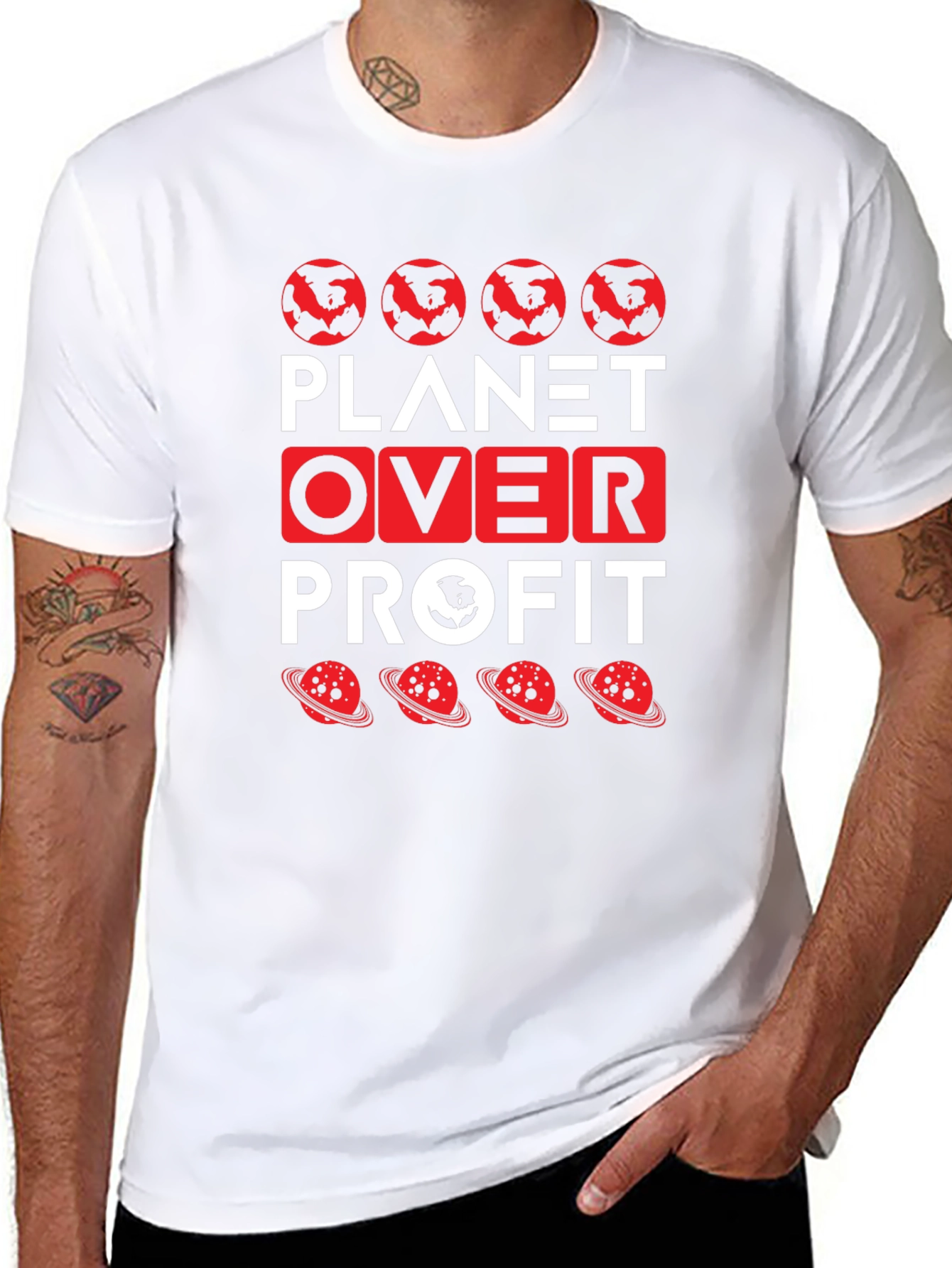 Planet Over Profit Graphic Tee - Eco-Friendly