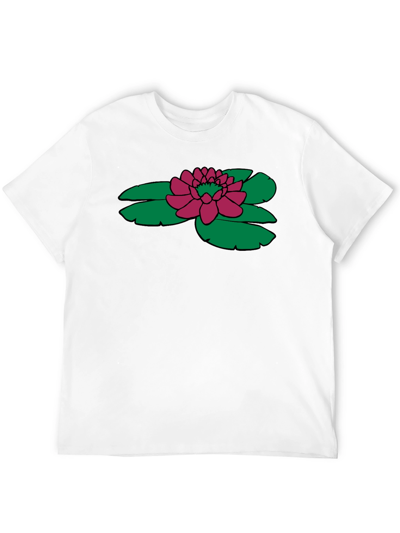 Lotus Flower Graphic T-Shirt - Black