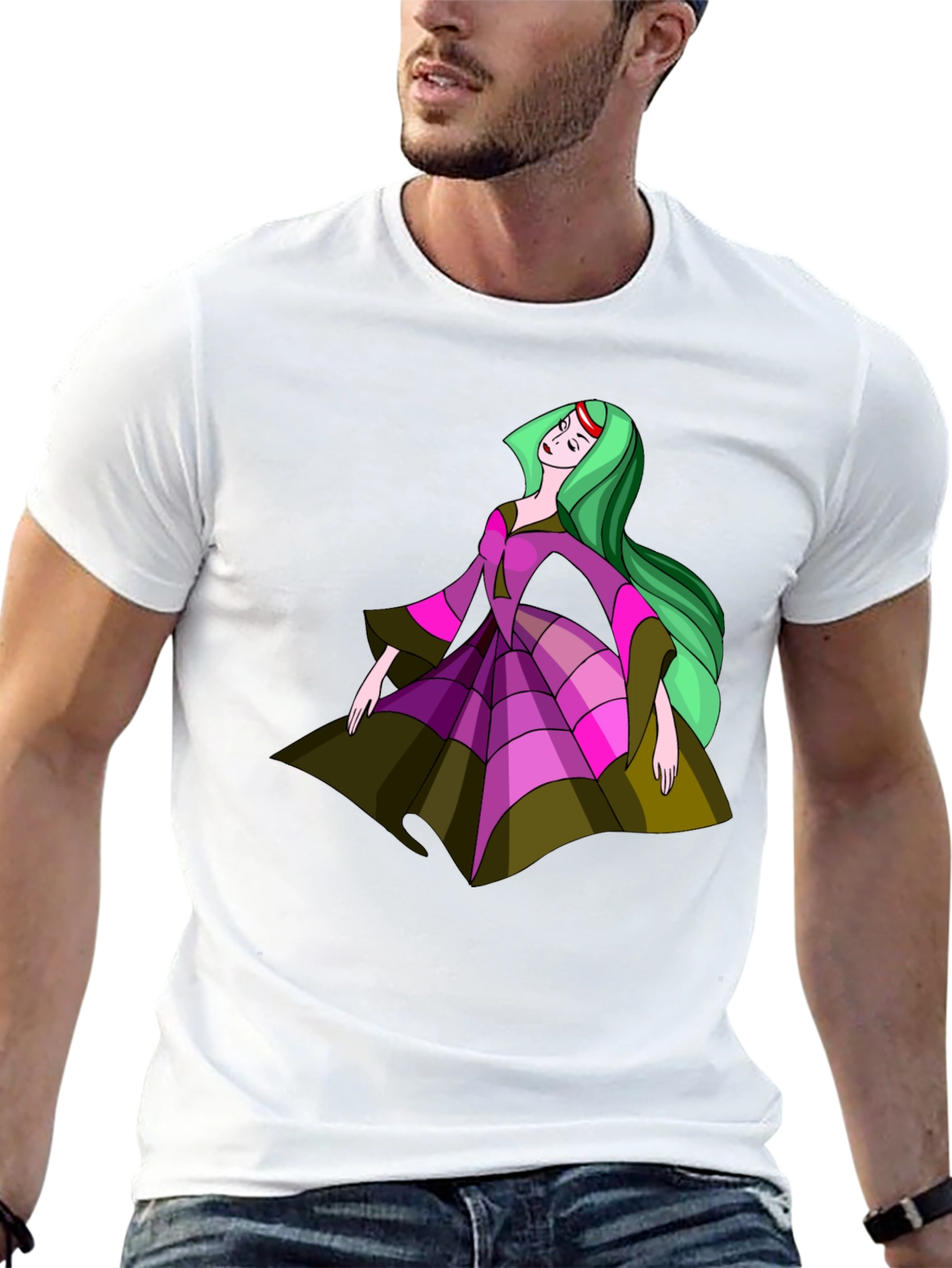 Princess Cartoon Black T-Shirt