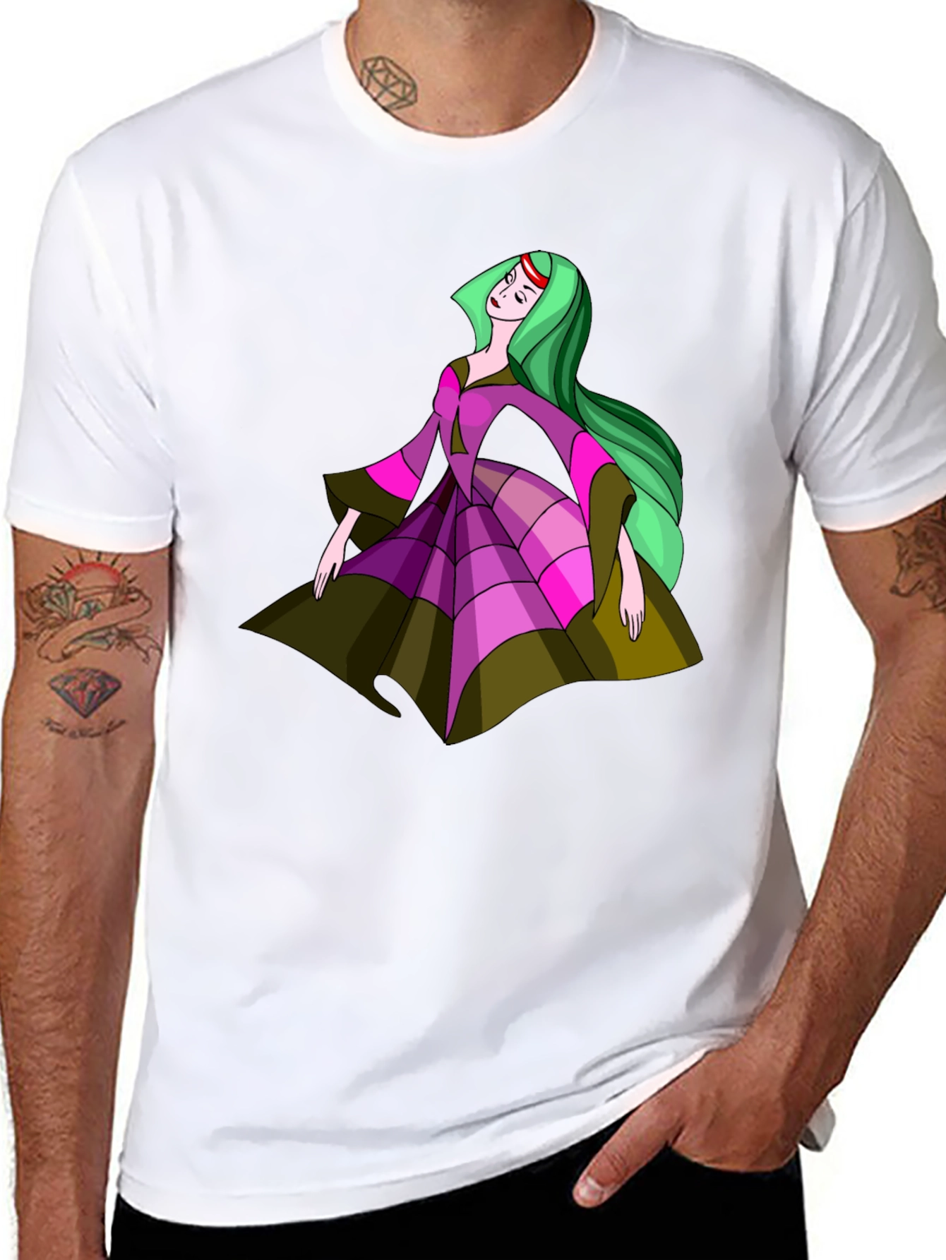 Princess Cartoon Black T-Shirt