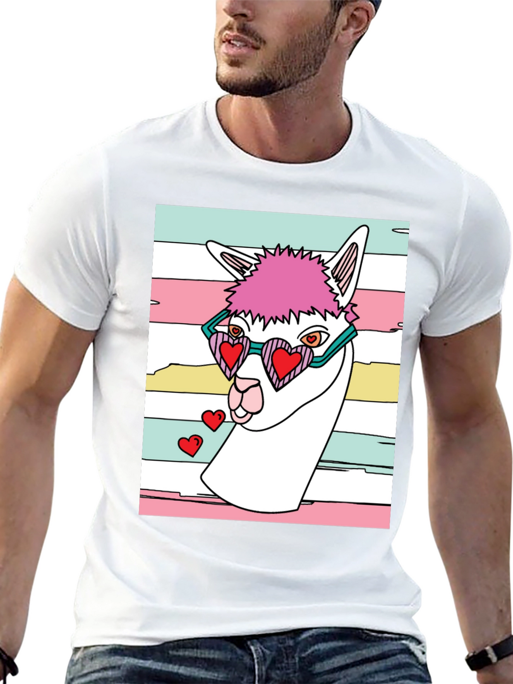 Llama Love T-Shirt - Quirky Graphic Tee