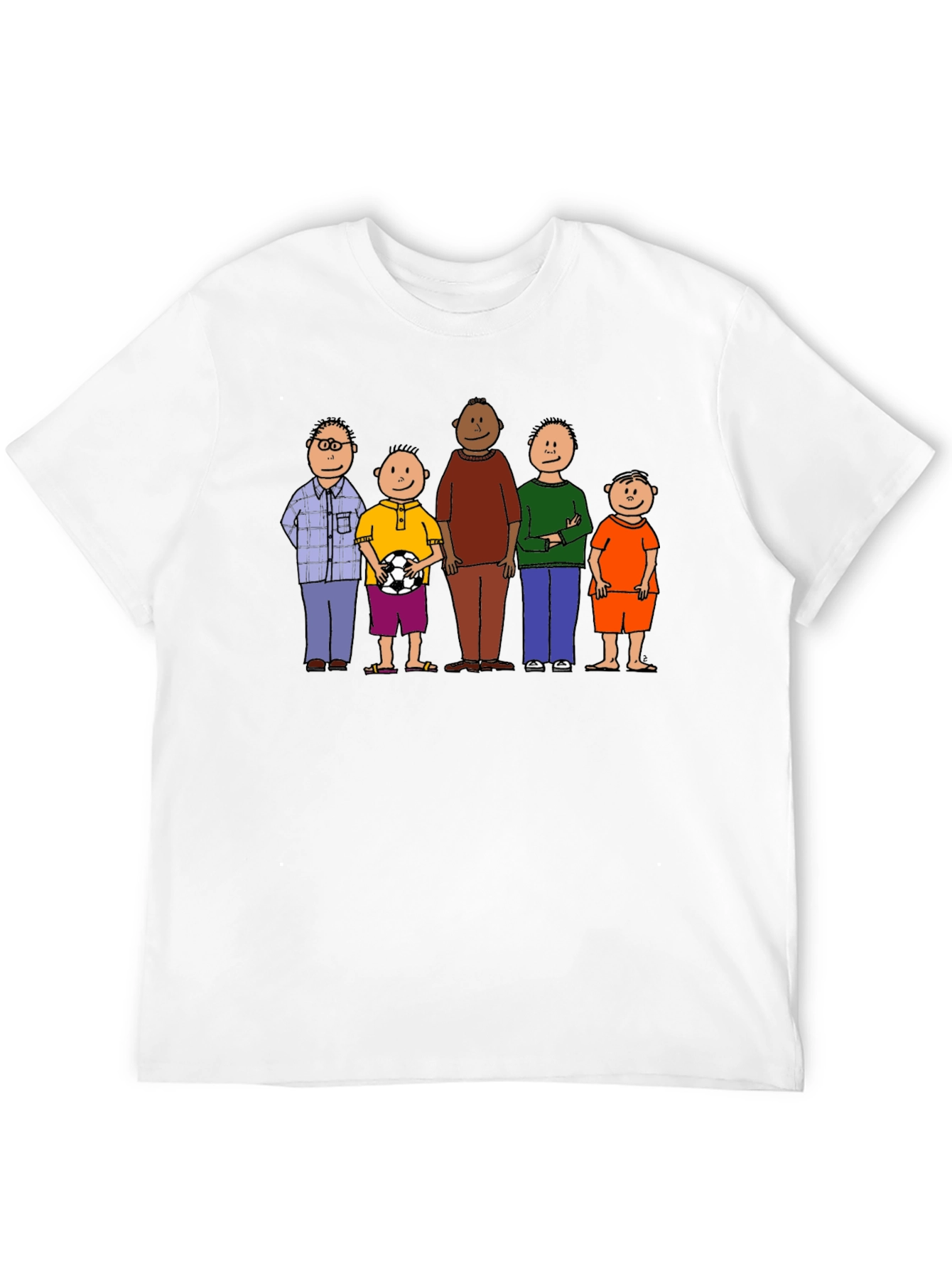 Cartoon Family Graphic Tee - Black Unisex
