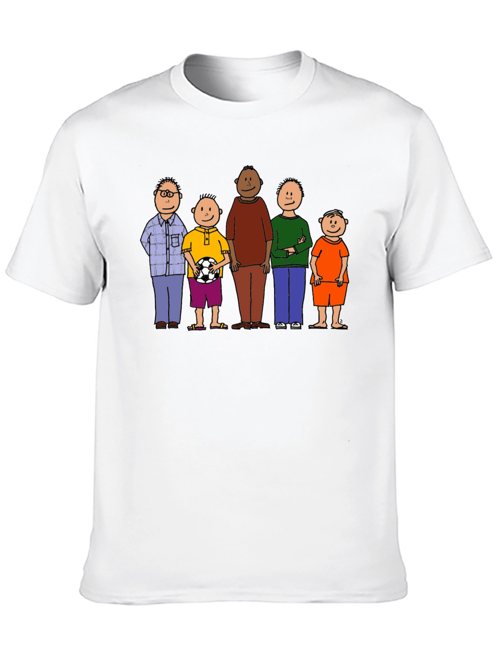 Cartoon Family Graphic Tee - Black Unisex