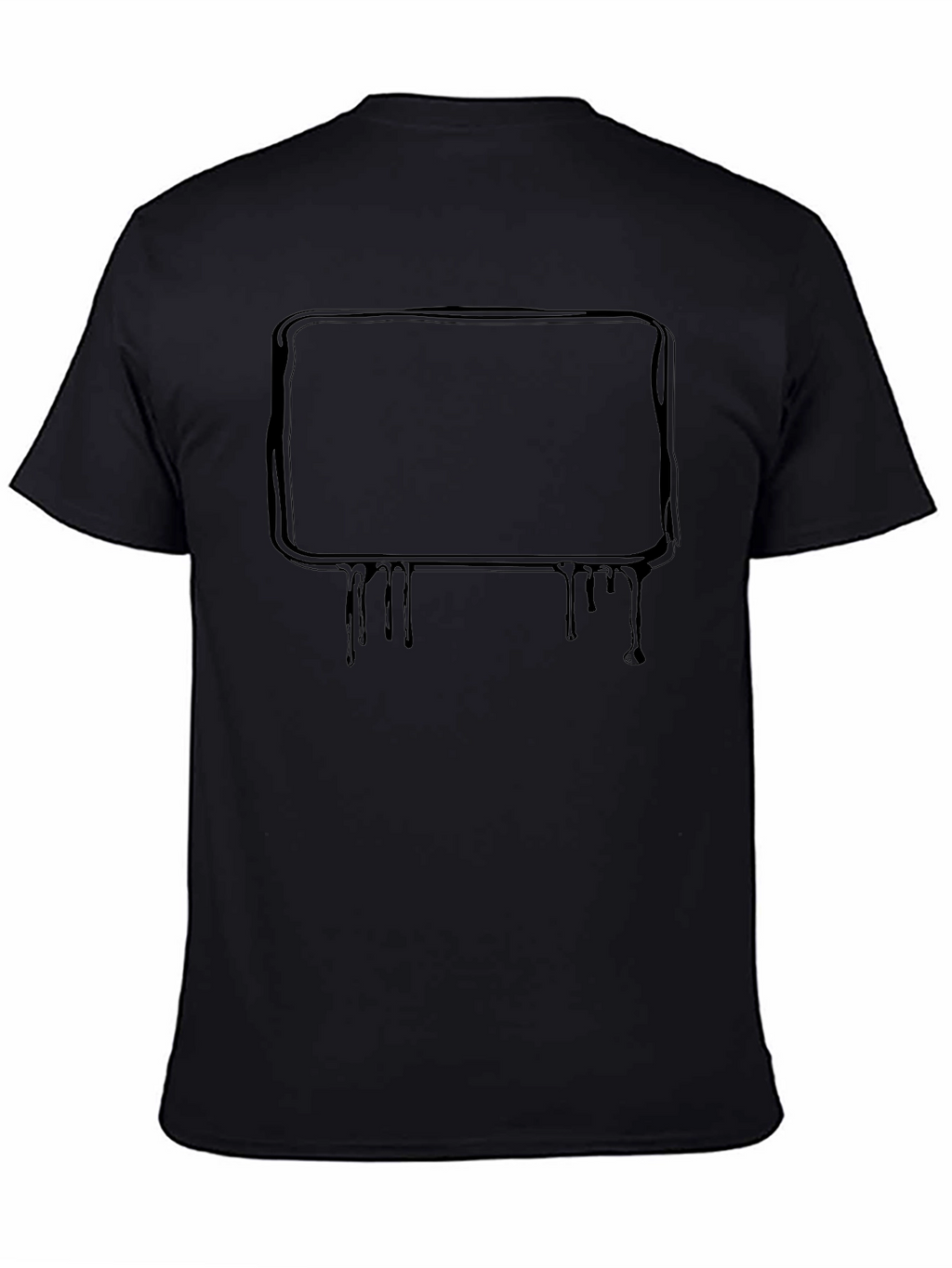 Black T-Shirt with Drip Frame Design