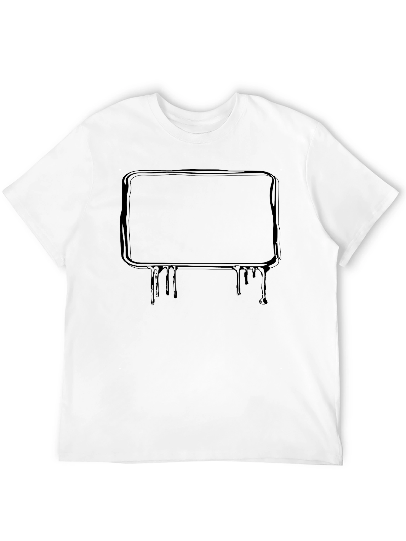 Black T-Shirt with Drip Frame Design