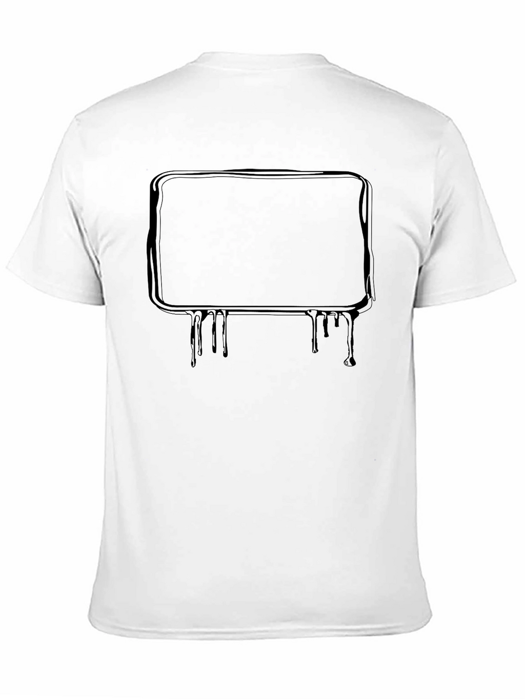 Black T-Shirt with Drip Frame Design