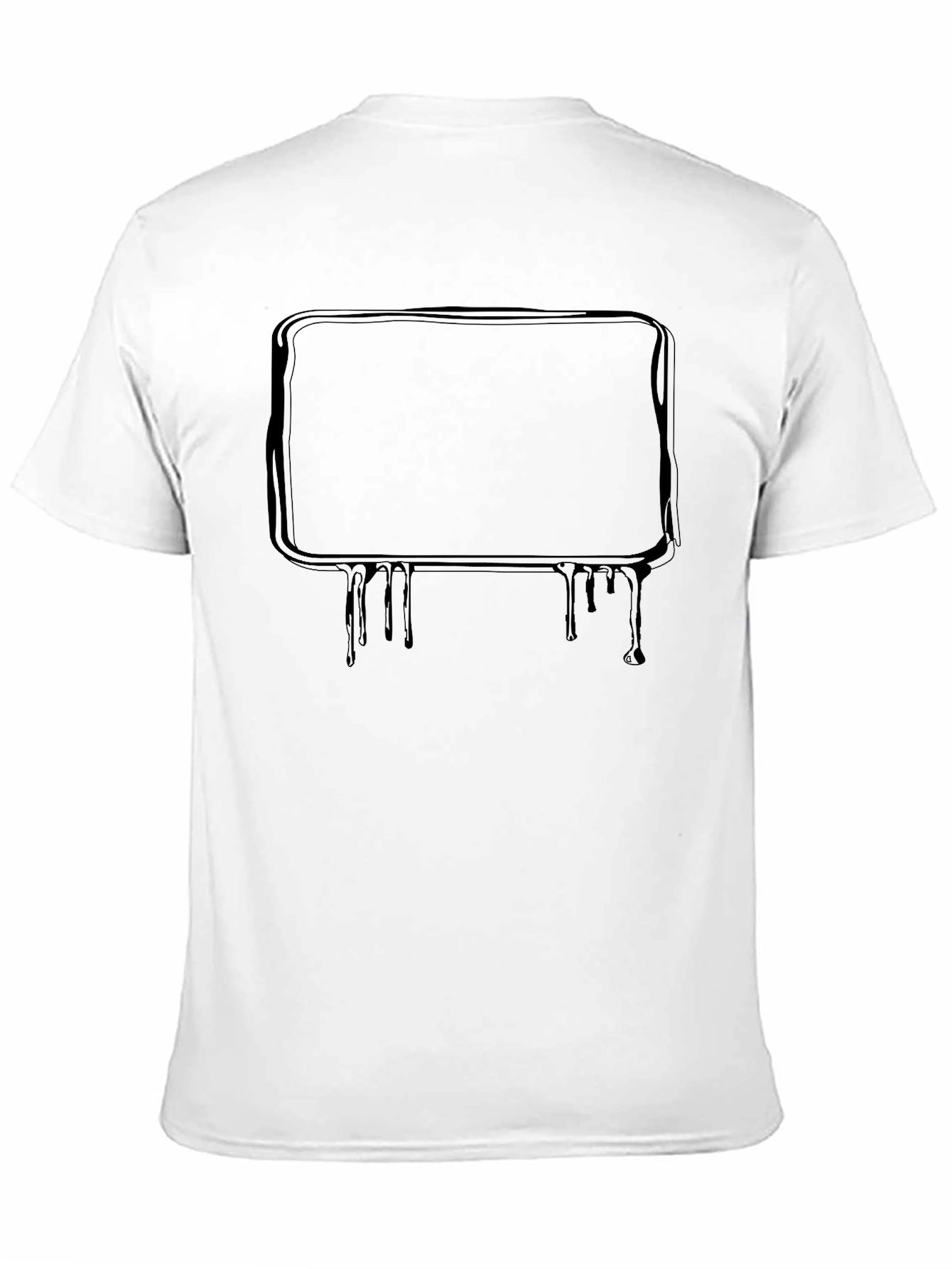 Black T-Shirt with Drip Frame Design