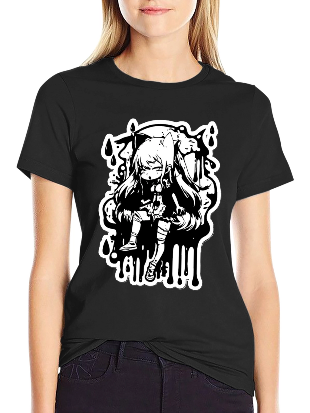 Anime Graphic Black T-Shirt