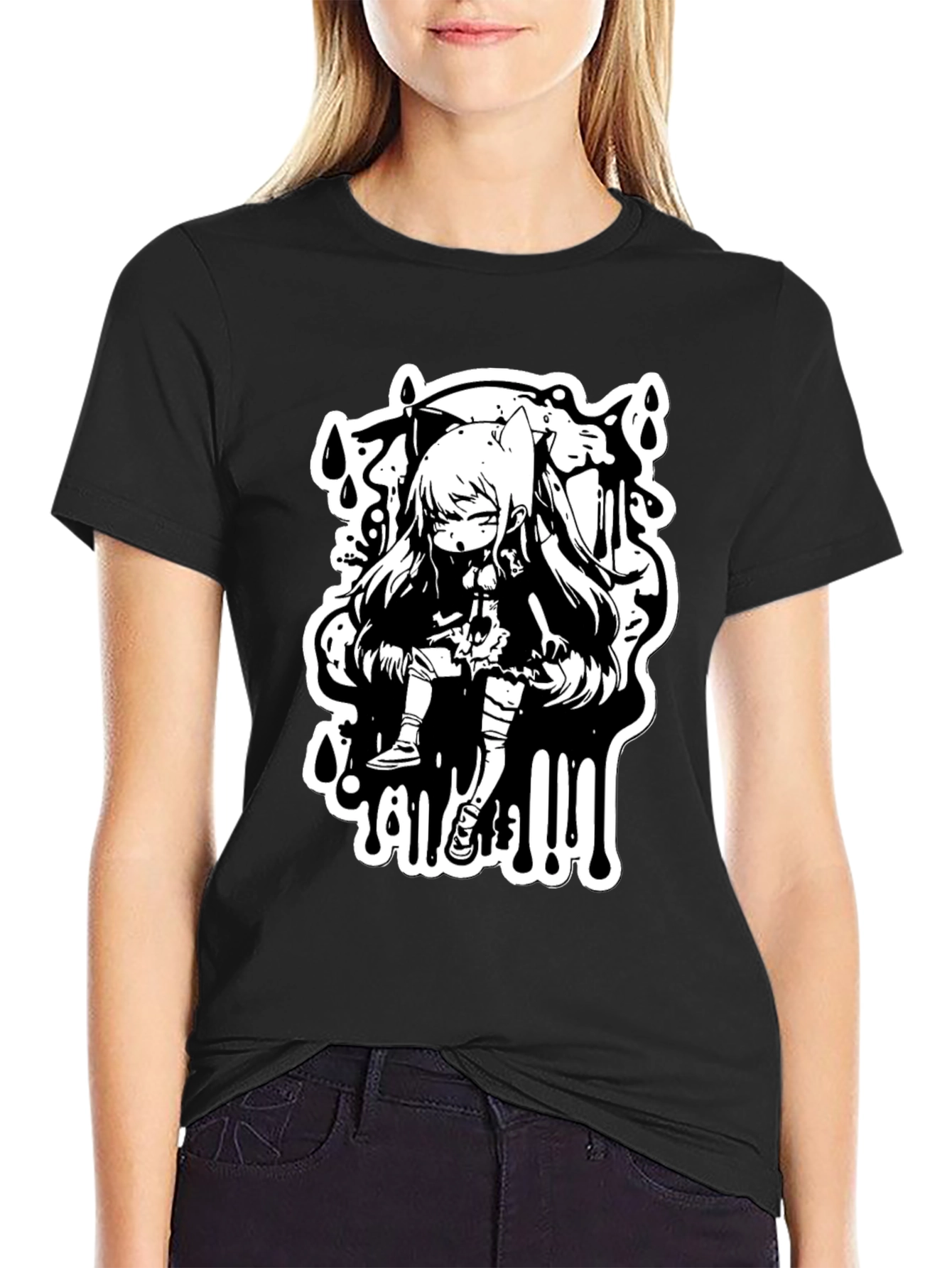 Anime Graphic Black T-Shirt