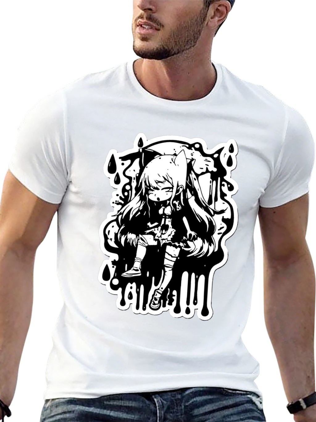 Anime Graphic Black T-Shirt