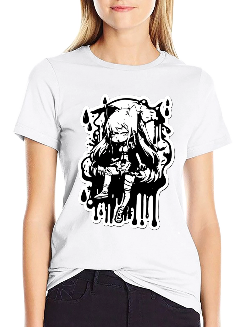 Anime Graphic Black T-Shirt