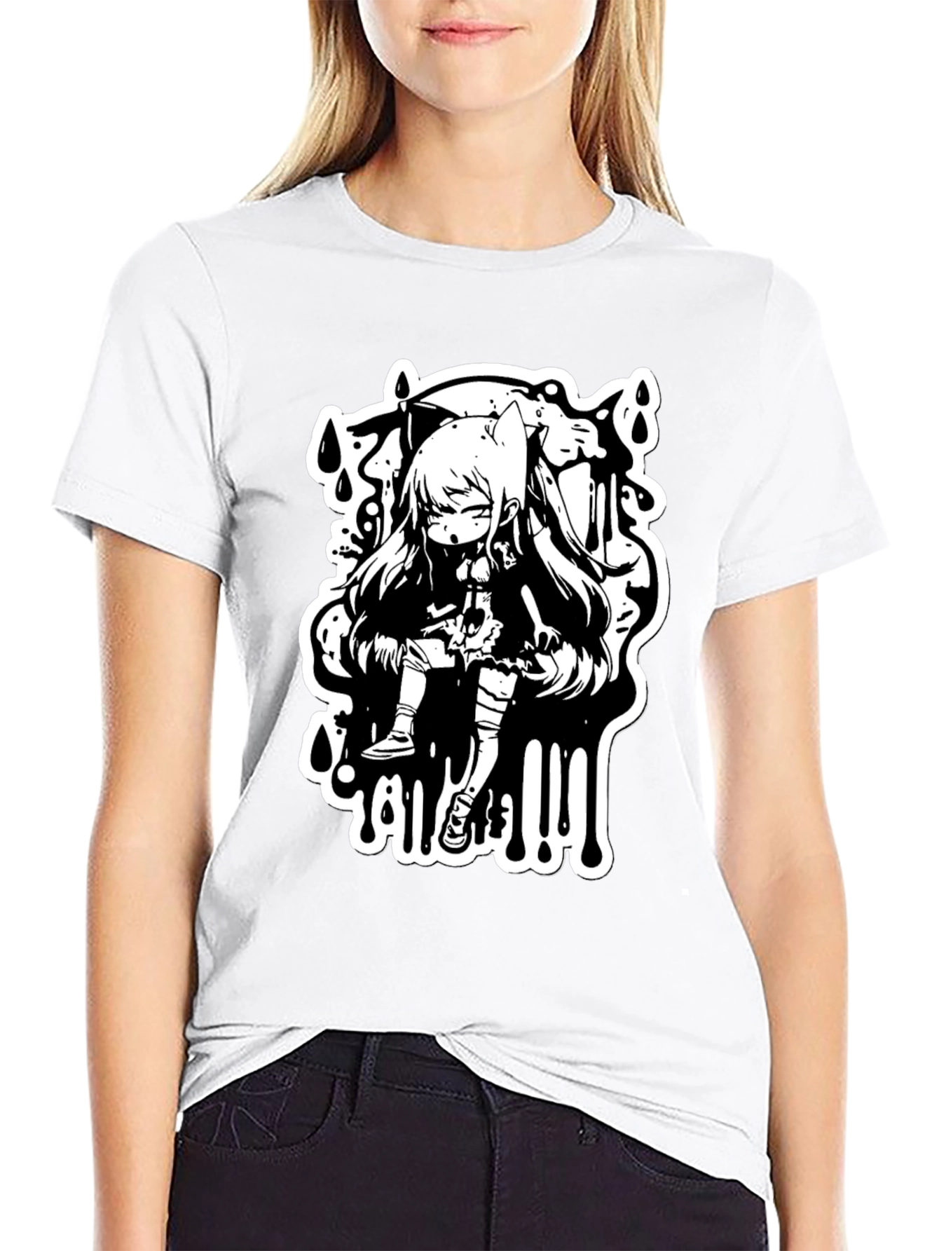 Anime Graphic Black T-Shirt