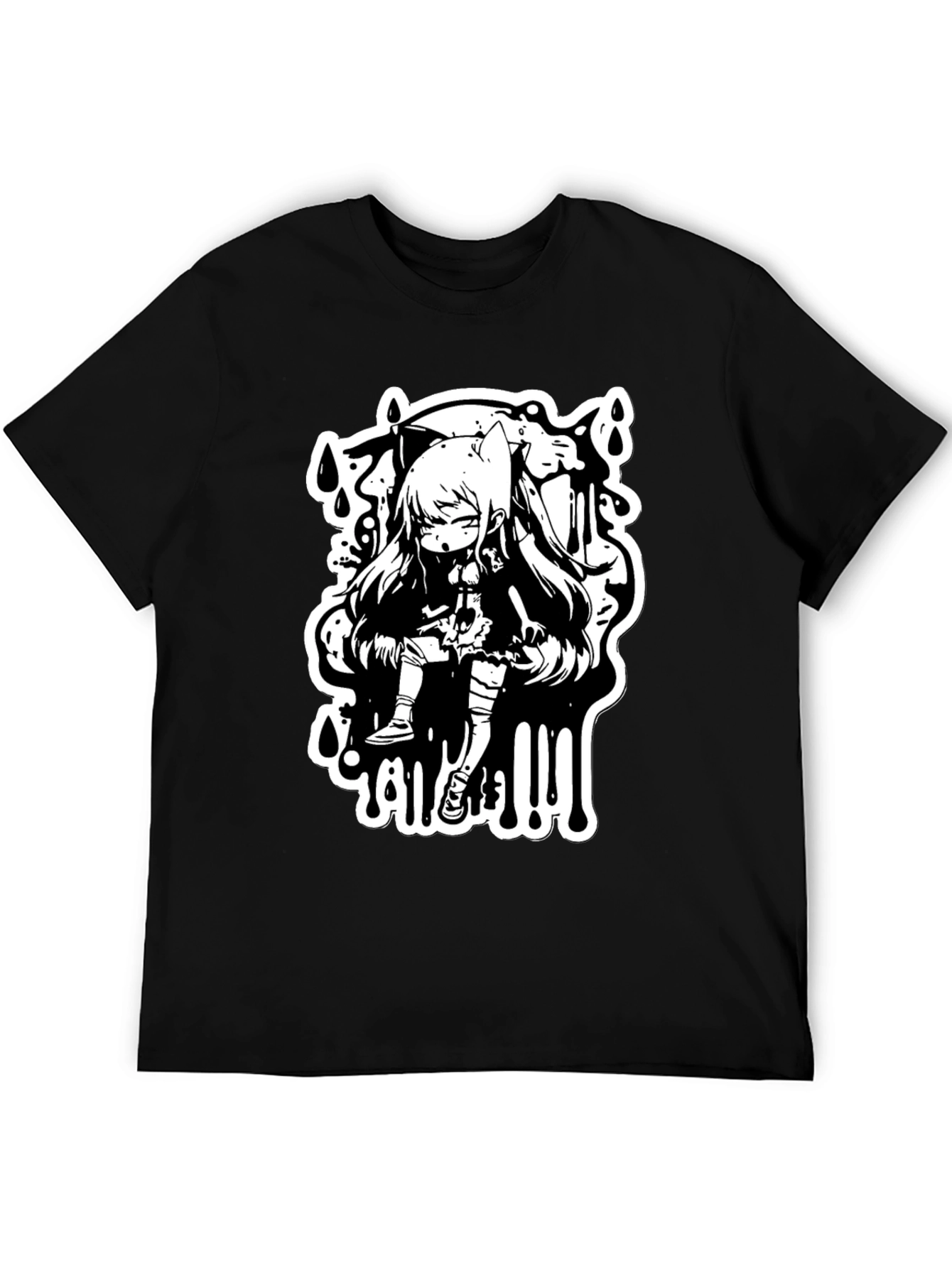 Anime Graphic Black T-Shirt